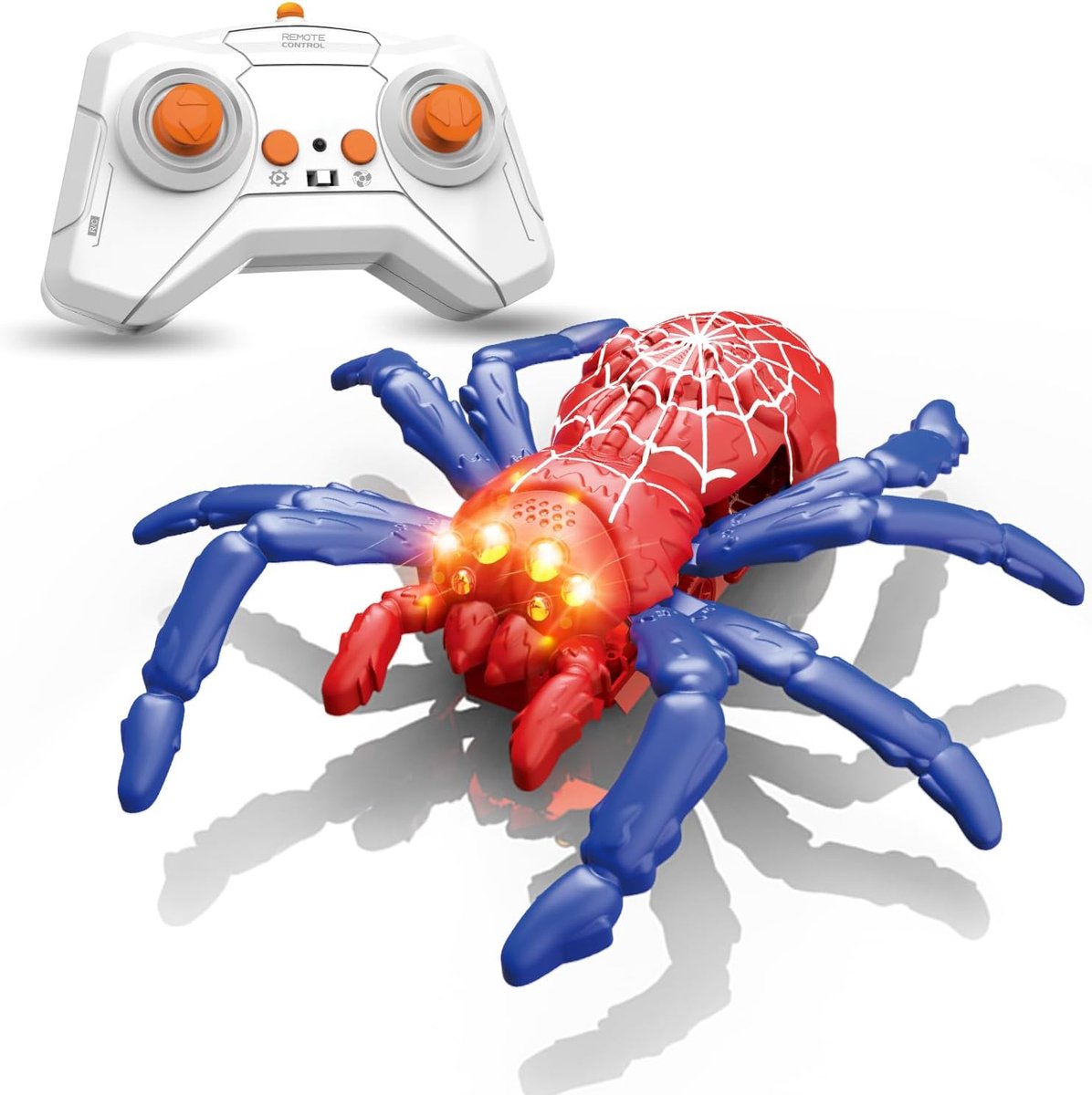 Casalora Kruipende Spinnenspeelgoed – RC Wandklimmende Robotspin – Oplaadbaar – Voor Vloer en Gladde Wanden – 360° Rotatie – Voor Kinderen vanaf 3 Jaar – Rood