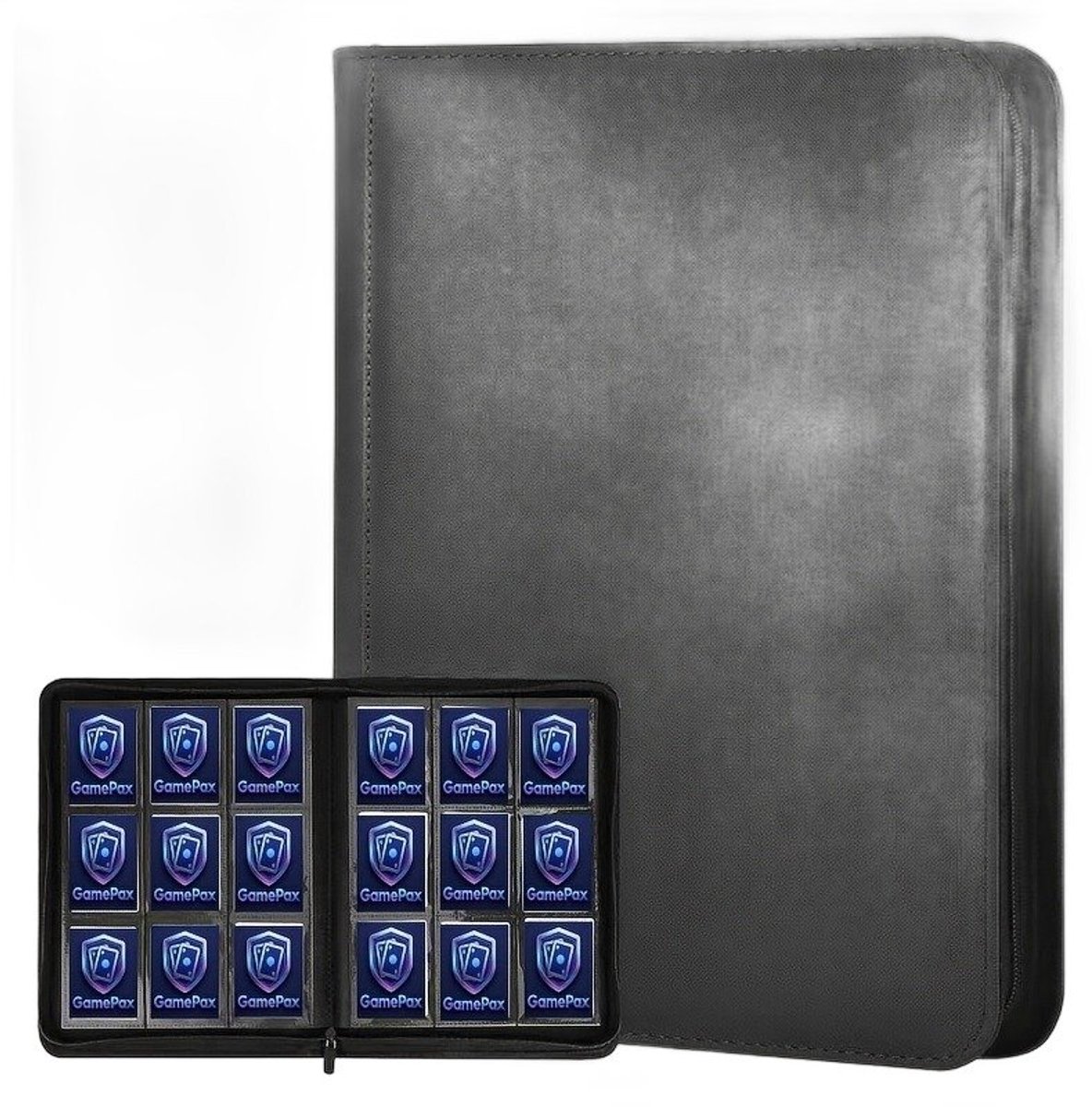 Currero Toploader Binder - Verzamelmap Kaarten - Geschikt voor Pokemon - 4 Pocket - 9 Pocket - 12 Pocket - Trading Card Map - Toploadermap - Zwart met Negen Vakken