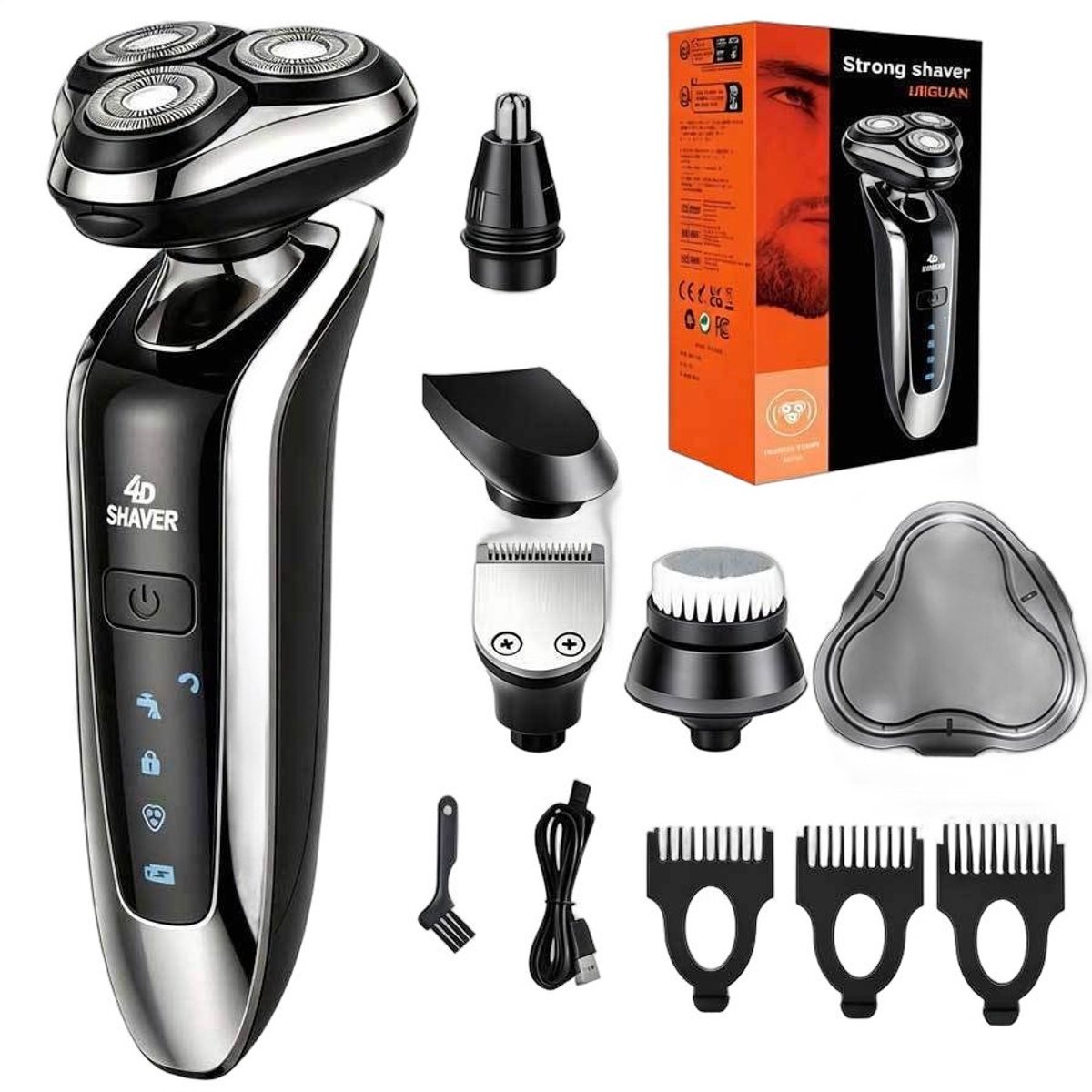 Currero Foil Shaver - Scheerapparaat Mannen - Hoofd Scheerapparaat - Head Shaver - Tondeuse met Trimmer - Lichaam en Baard - Oplaadbaar