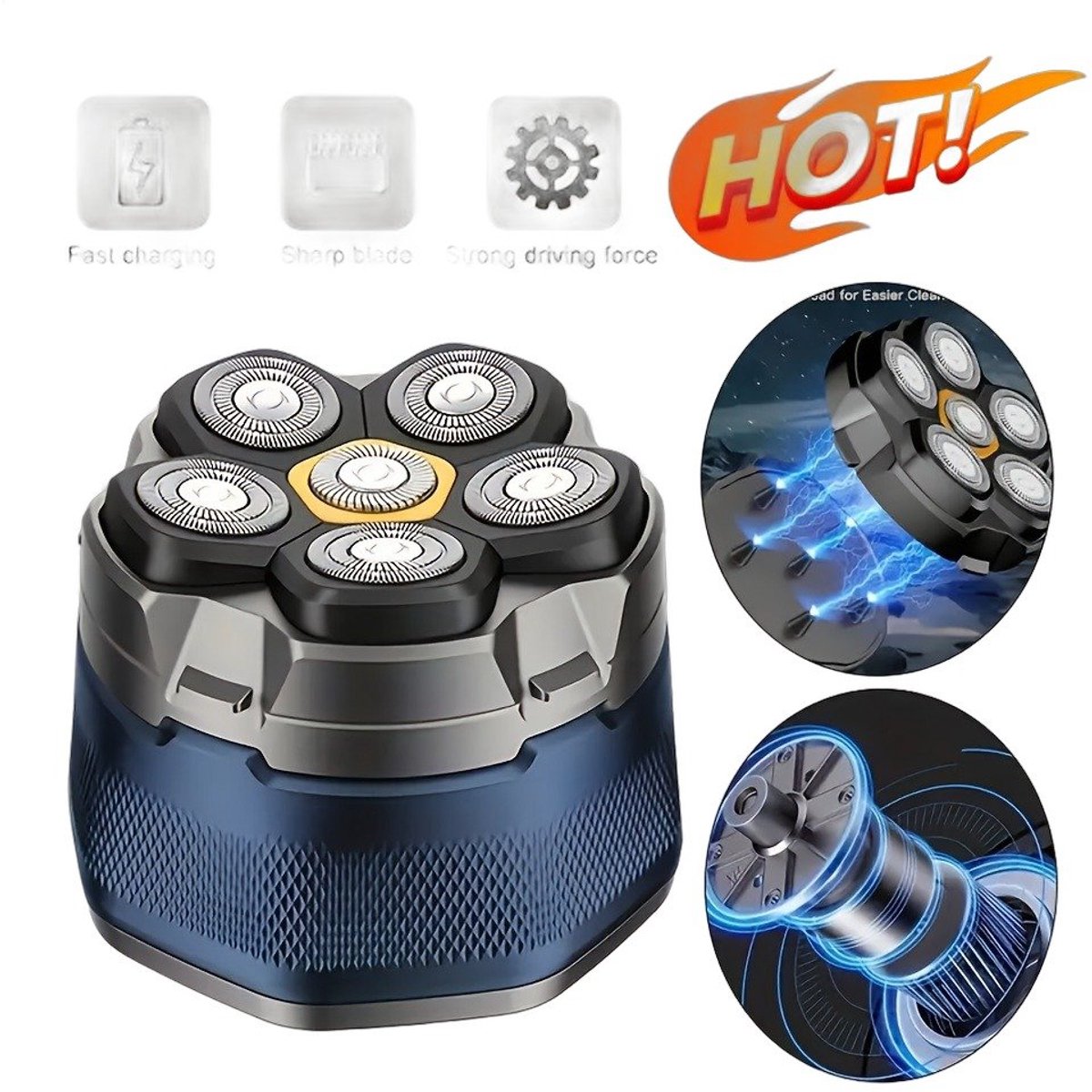 Currero Foil Shaver - Scheerapparaat Mannen - Hoofd Scheerapparaat - Head Shaver - Tondeuse met Trimmer - Lichaam en Baard - Oplaadbaar