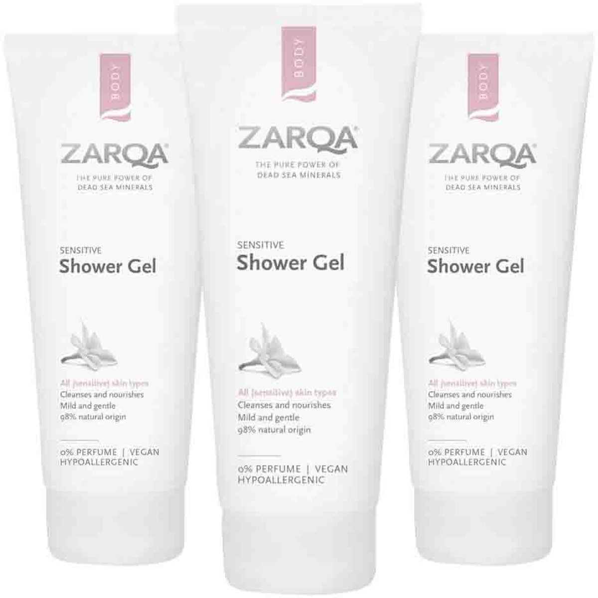 Bol.com Zarqa - Sensitive Douchegel - 3 x 200 ml - Voordeelverpakking aanbieding