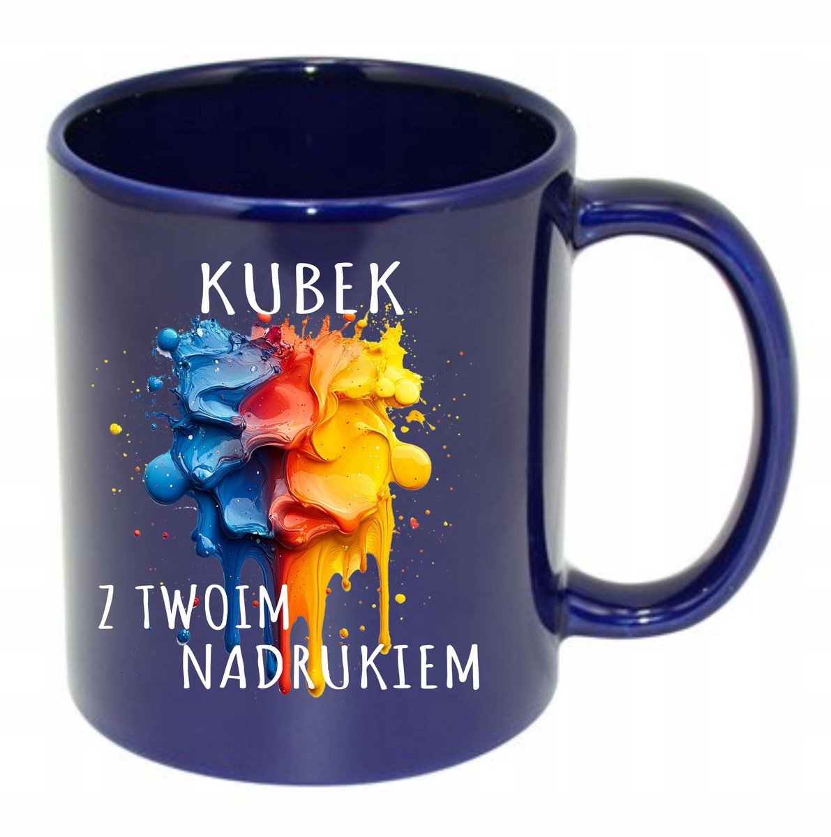 Merkloze Blauwe Keramische Mok 330ml - Personaliseerbaar met Foto/Tekst