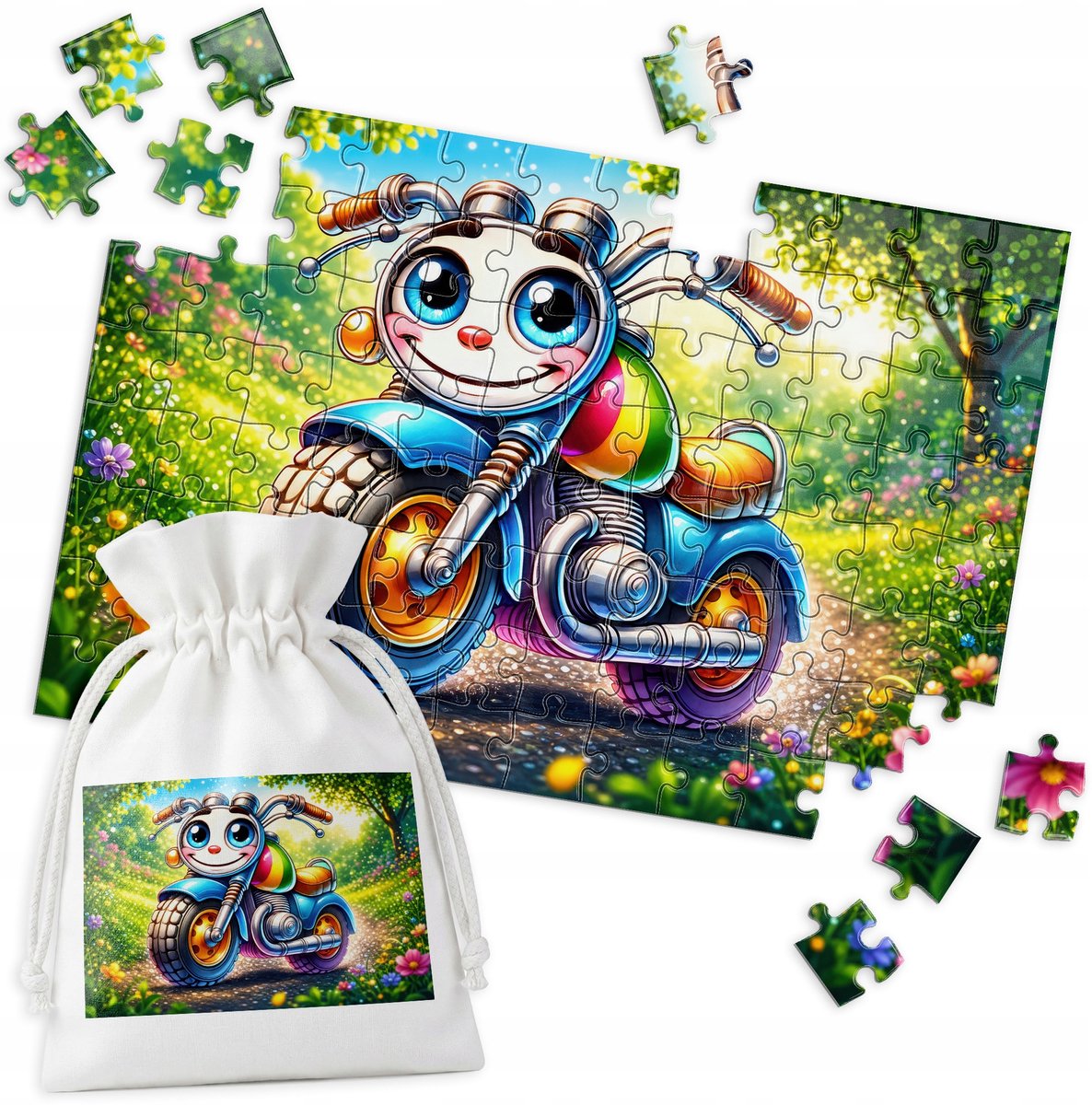 Puzzel Motor Lachend Gezicht - 96 stukjes