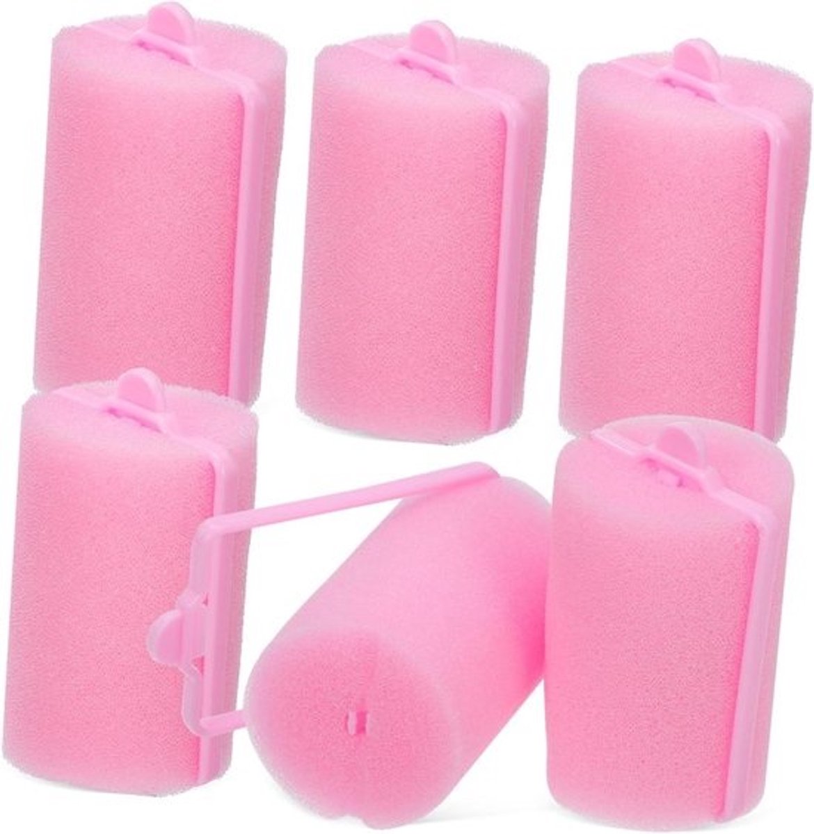Zachte Spons Haarrollers - Krulspelden Lichtgewicht - Haar Krullen - Geen Warmte Nodig - 6 stuks - Roze