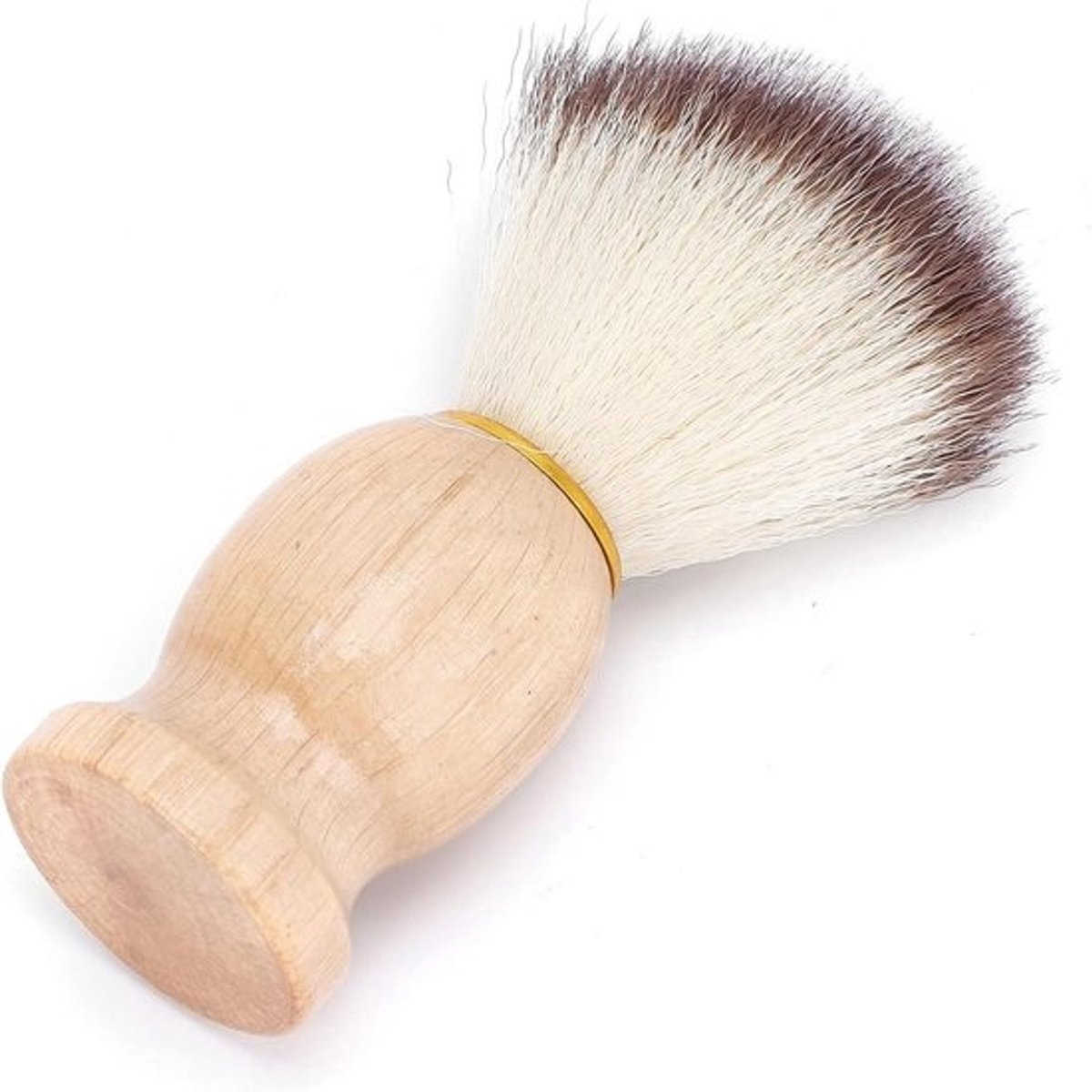 Scheerkwast Heren - Kappersborstel Verzorging - Glad Scheren - Massief Houten Handvat - 13 x 6 x 4 cm - Bruin