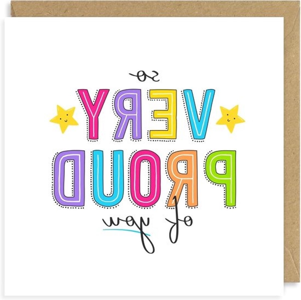 Felicitatiekaart - Wenskaart Gefeliciteerd - Succes Vieren - Oprechte Boodschap - 148x148mm - Wit