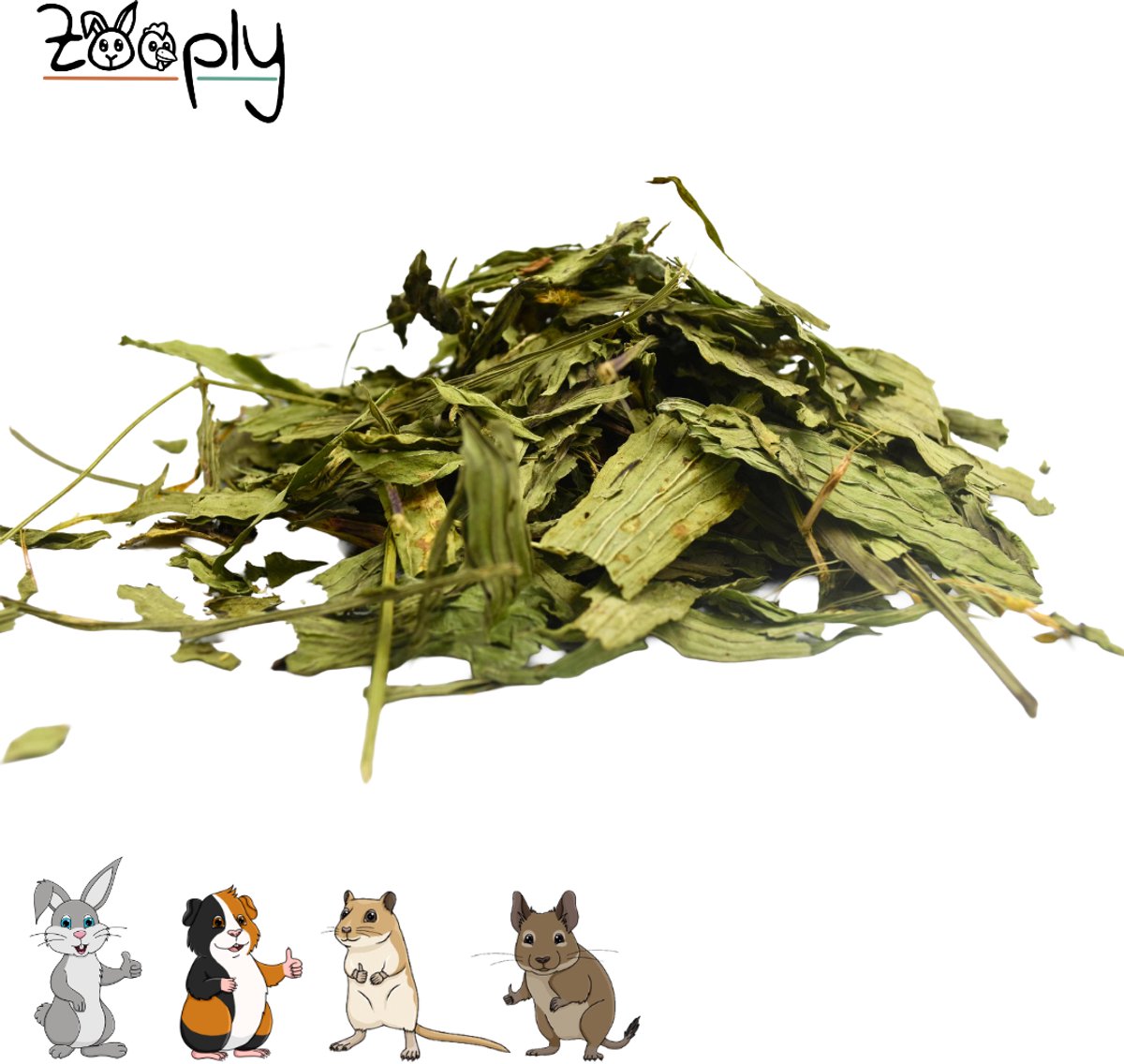 Zooply Smalle weegbree - Kruiden & Snacks - 100% natuurlijk - Voor konijnen & cavia's - 350 gram