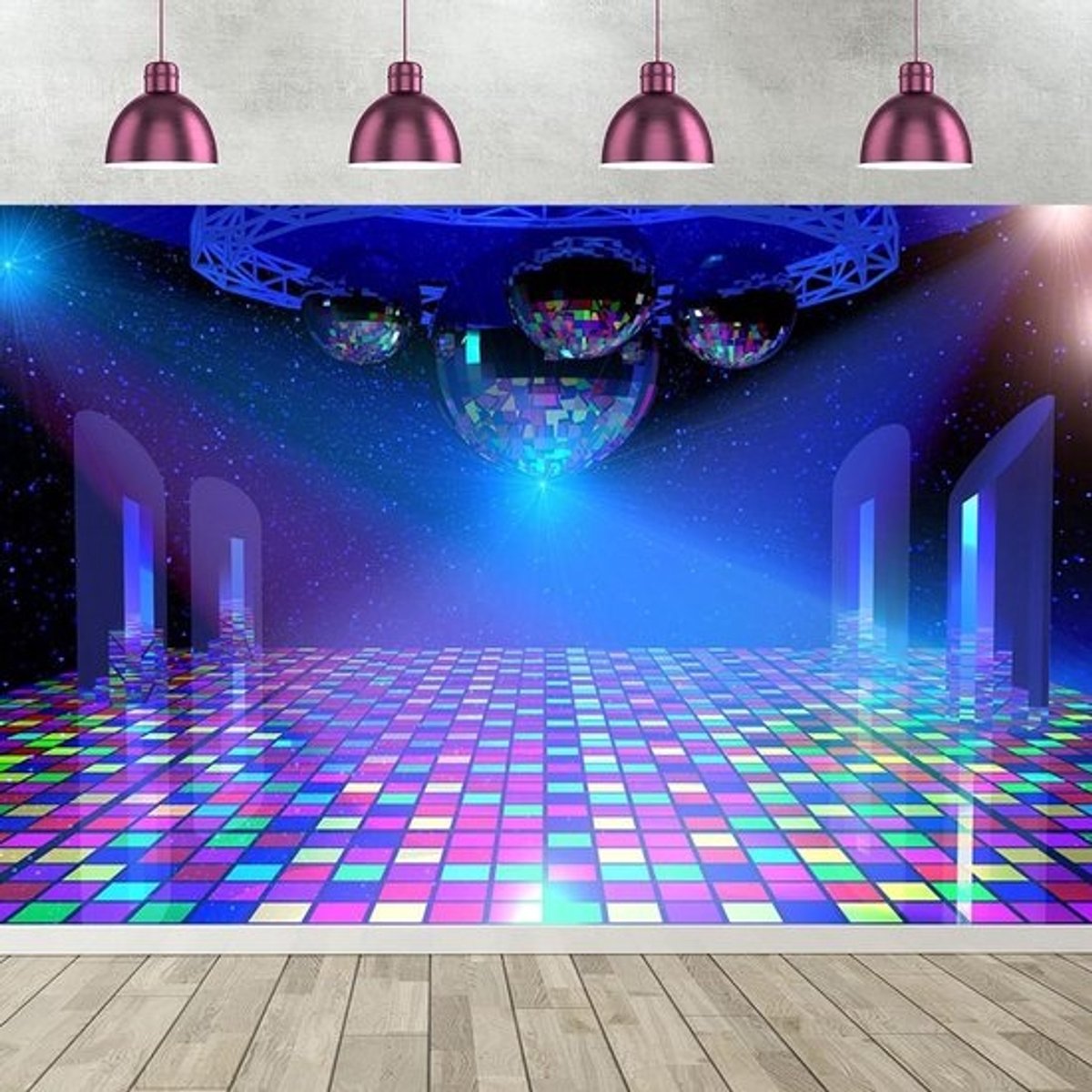 Disco Achtergrond - Feest Decoratie Banner - Fotografie Studio - Levendige Kleuren Print - 10x8FT - Meerkleurig