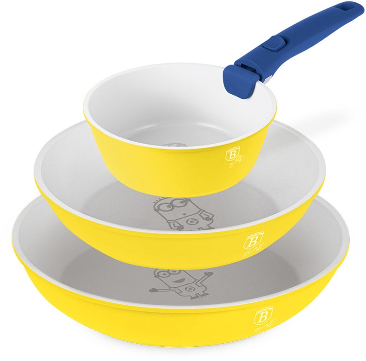 Keukengerei-set met titaniumcoating en afneembare handgrepen, 3-delig, uit de MIMONI-collectie