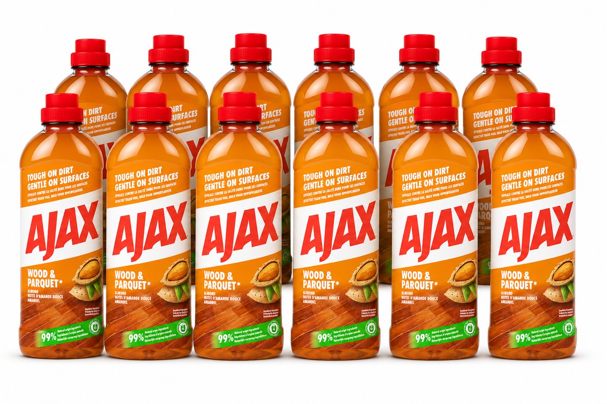 12x Ajax vloerreiniger Hout & Parket 650 ml
