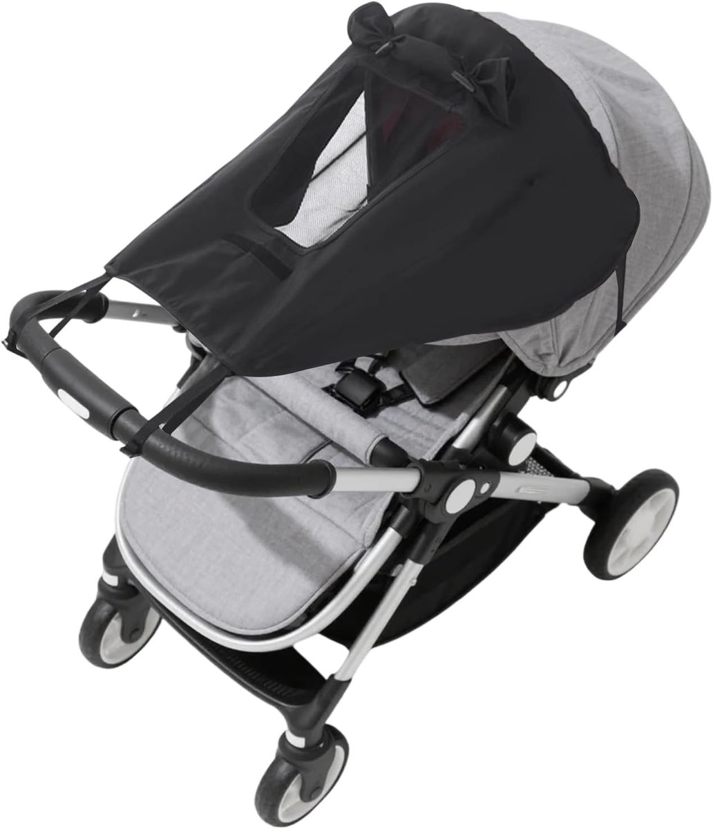 Draagbare Kinderwagen met UV-bescherming 50+, Waterdichte Zonnekap en Ventilatie, Inclusief Opbergtas, Zwart