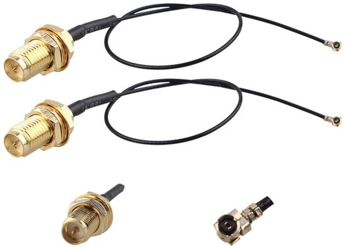 Dual-band WiFi-antenne - 6 dBi - hoge signaalsterkte - zwart - U.FL naar RP-SMA-kabel - Geschikt voor M.2 WiFi-kaarten - 15 cm...