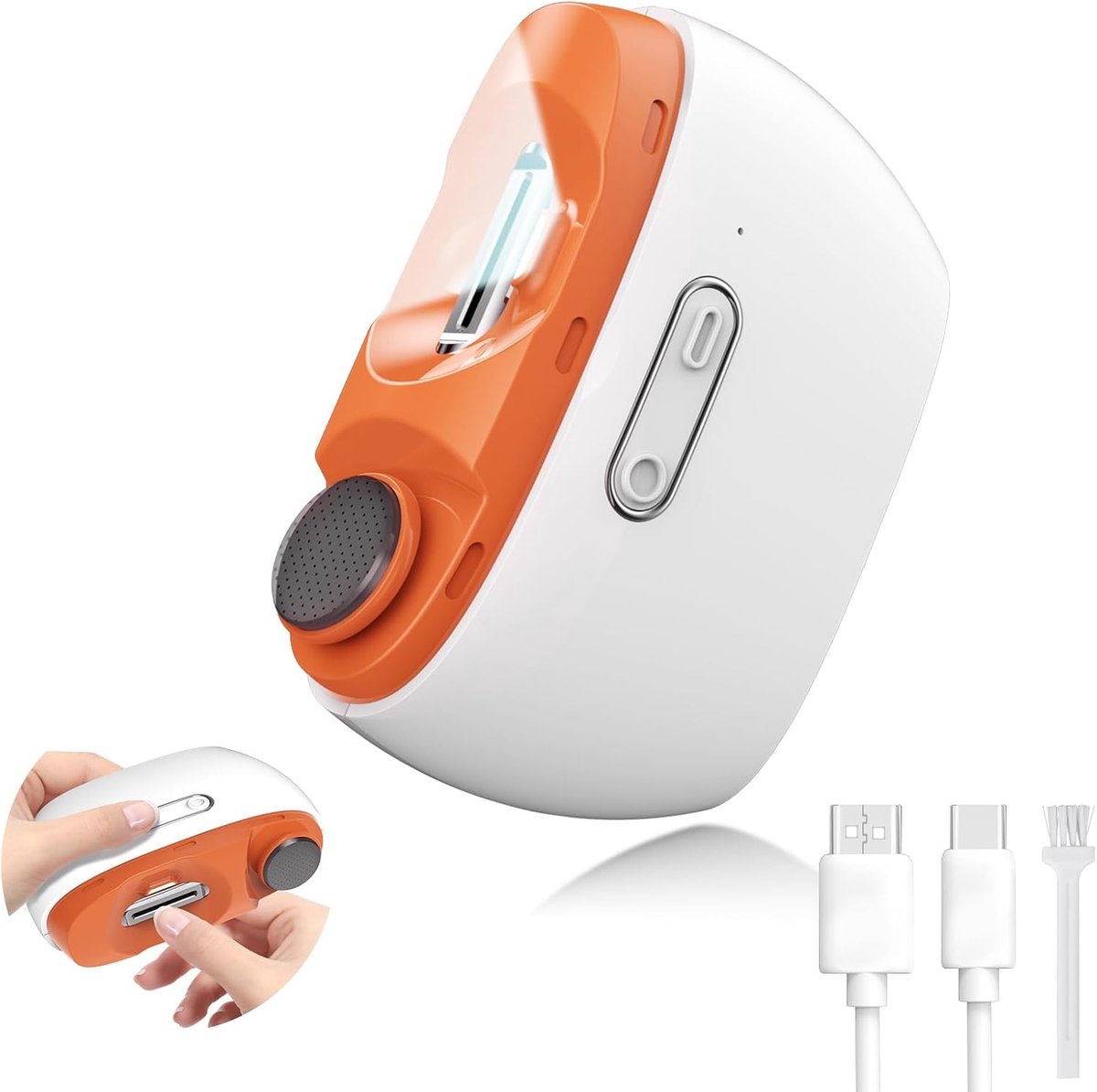 2-in-1 Elektrische Nagelknipper - USB Oplaadbaar - Stille Automatische Trimmer en Slijper met Opvangbak - Voor Kinderen en Volwassenen - Nagelverzorging