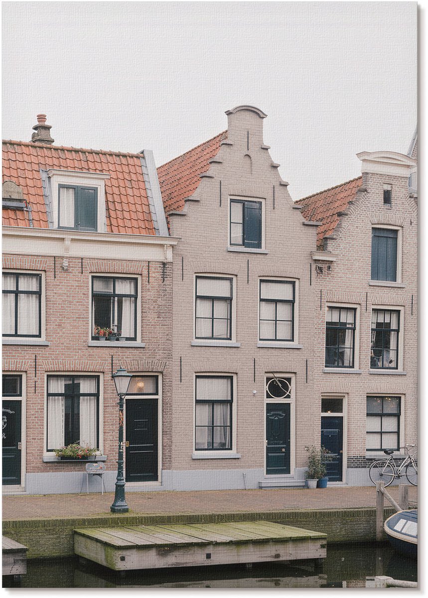 Tulup Polycanvas Wandposter - Stedelijke Charme, Fotografie - A4 - Beige Illustratie - Rechthoek - Interieurdecoratie - Woonkamer, Slaapkamer, Kantoor - Klassiek