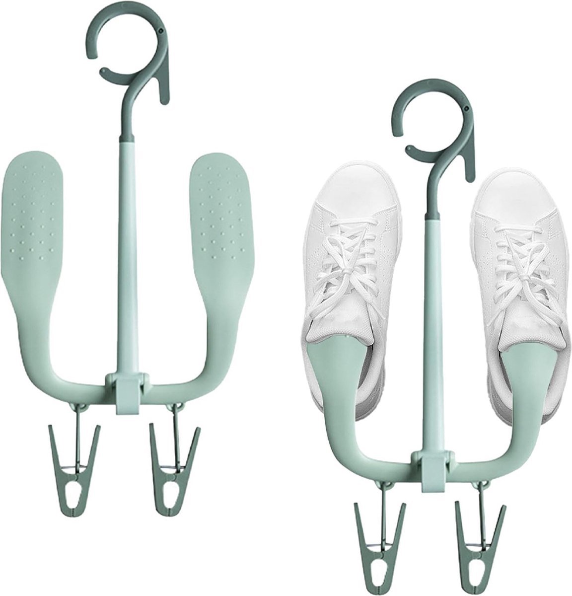 2 Stuks - Schoen Haak - Droog Schoenen Opbergrek - Schoenenhanger - Wasrek - Wasrekken - Droogrekken - Wassen/Schoen Drogen - Huishoudelijke - Plastic - Voor 2 Paar Schoenen - 31.2*18.3*11cm