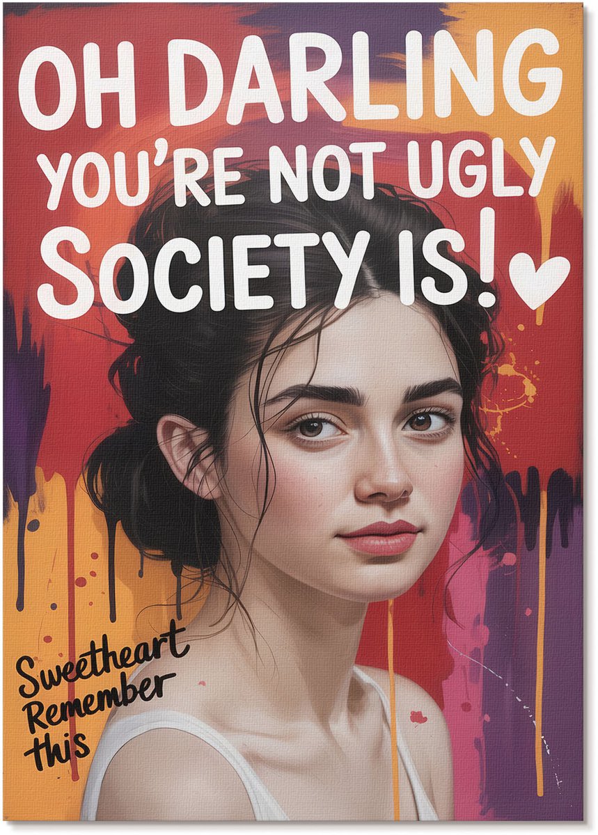 Tulup Canvas Poster Polycanvas - Motiverend Portret, Illustratie - A4 - Oranje Poster - Rechthoek - Kunstposter - Woonkamer, Slaapkamer, Kantoor - Romantisch