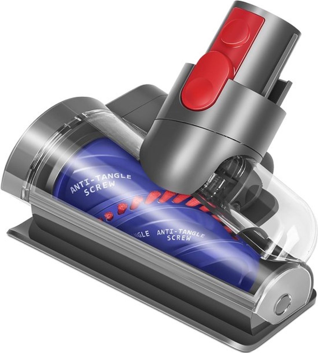 Anti Klit Borstel Geschikt Voor Dyson Steelstofzuiger V15, V11, V10, V8 & V7 - Mini Turbo Zuigmond - Matrasborstel - Opzetstuk - Stofzuigermondstuk - Mondstuk - Stofzuigeraccessoires - Grijs -Stofzuigermondstuk voor Huisdierharen