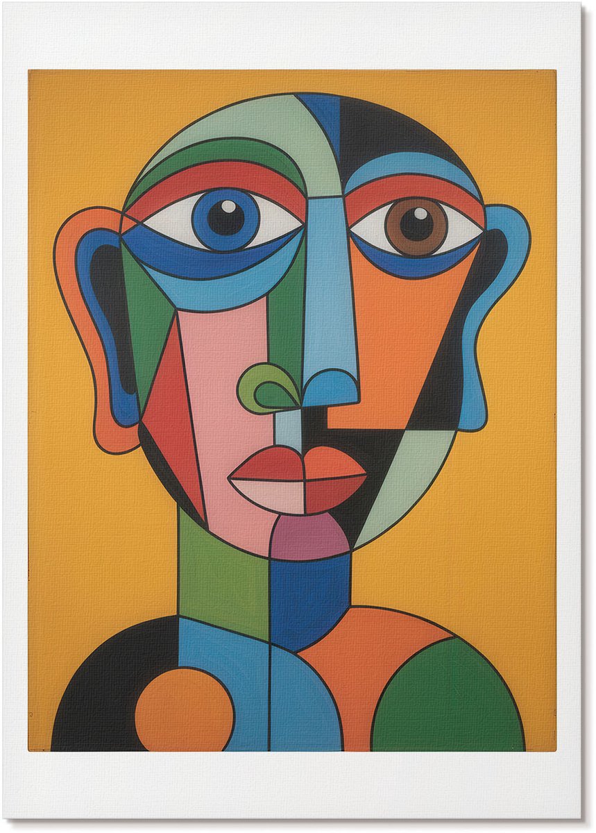 Tulup Polycanvas Wandposter - Bloemsymmetrie, Illustratie - A3 - Groen Patroon - Rechthoek - Muurkunst - Woonkamer, Slaapkamer, Kantoor - Klassiek
