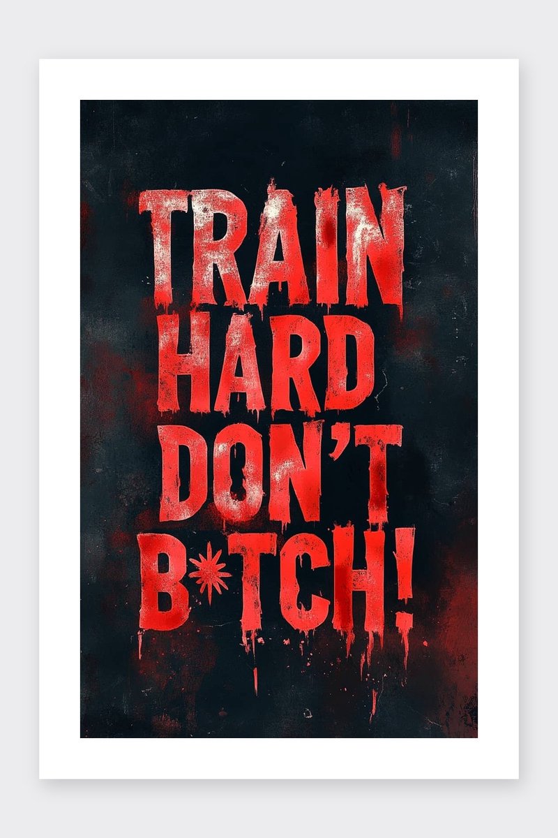 Train Hard Poster - Dont Btch - Tekst - Fitness - Motivatie - Sport - Oefening - posters - formaat 30x40cm - Wanddecoratie - BXS5033AZ - Met kader - passe-partouts stijl