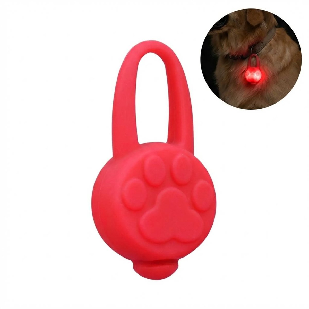 LED-nachtlampje Geschikt voor huisdieren, hanglamp Geschikt voor nachtelijke wandelingen Geschikt voor de hond, anti-verliesfunctie - rood