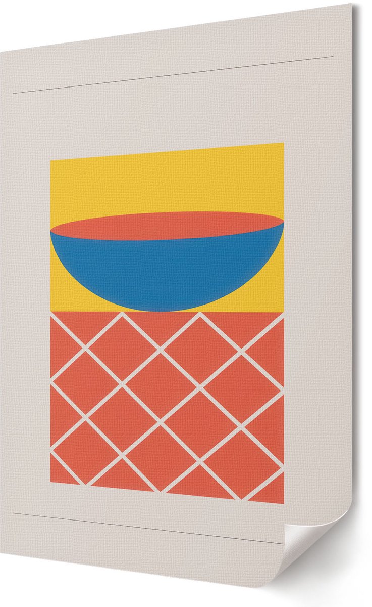 Coloray Canvas Poster Polycanvas - Geometrische Vorm, Illustratie - 420 x 594 - Geel Patroon - Rechthoek - Wandkunst - Woonkamer, Slaapkamer, Kantoor - Modern
