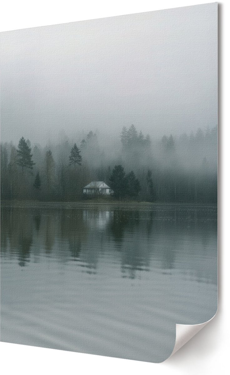Coloray Polycanvas Poster - Mistig Landschap, Fotografie - 594 x 840 - Grijs Illustratie - Rechthoek - Muurdecoratie - Woonkamer - Klassiek