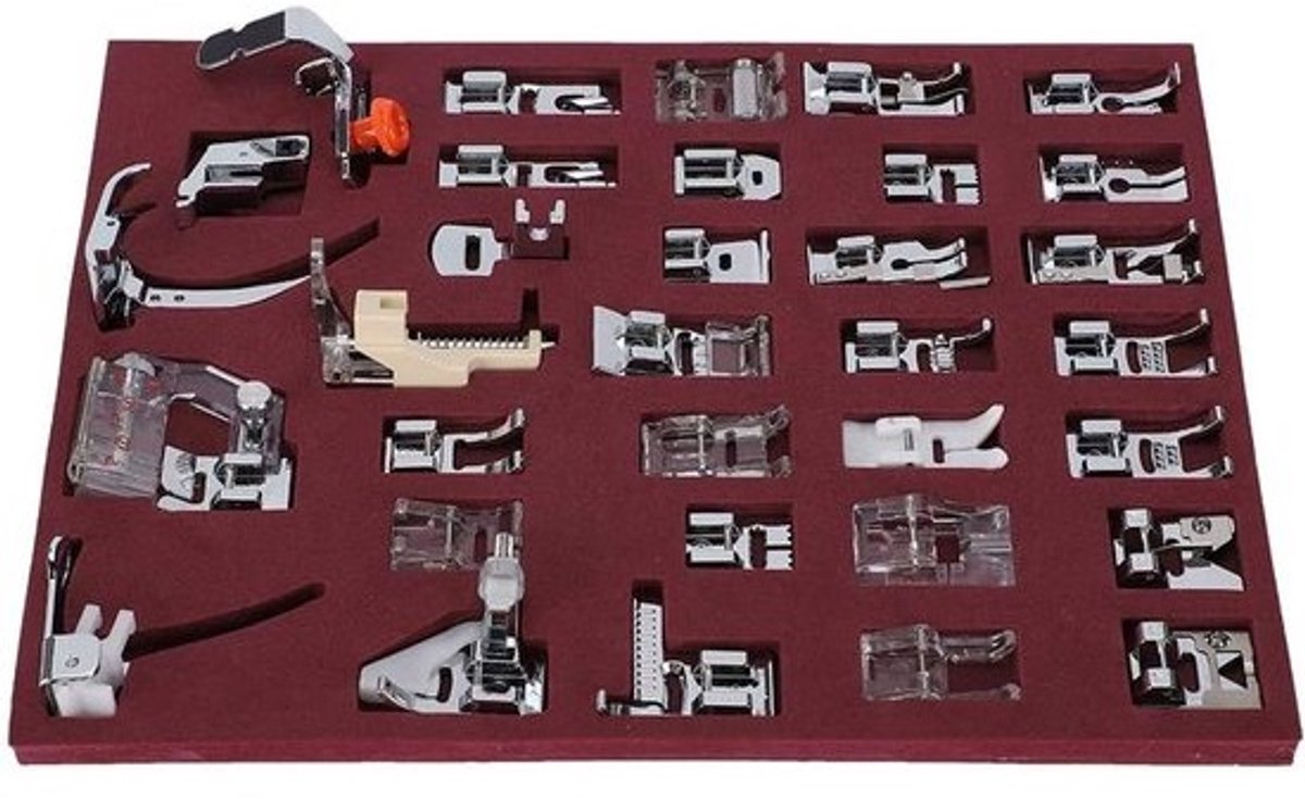 Naaimachine Voet Set - Naaivoetjes Kit - Naaien Verbeteren - 32 Delige Set - Standaard Maat - Metaal