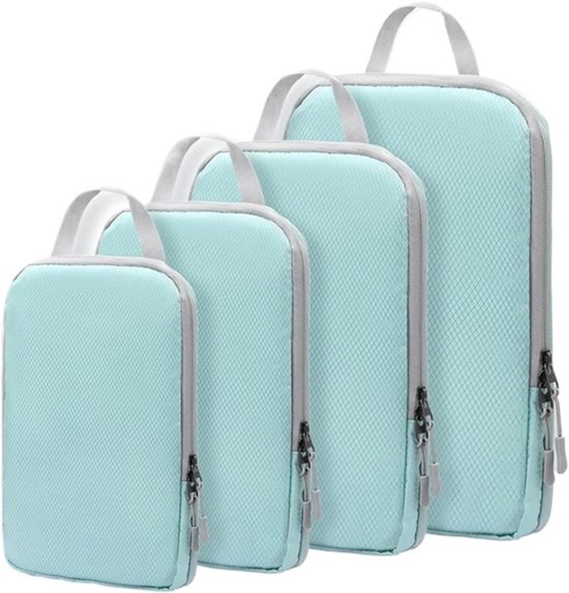 Reisorganizer Set - Pakzakken Koffers - Bagage Ordenen - Ruimtebesparend Ontwerp - 4 Delig - Lichtblauw