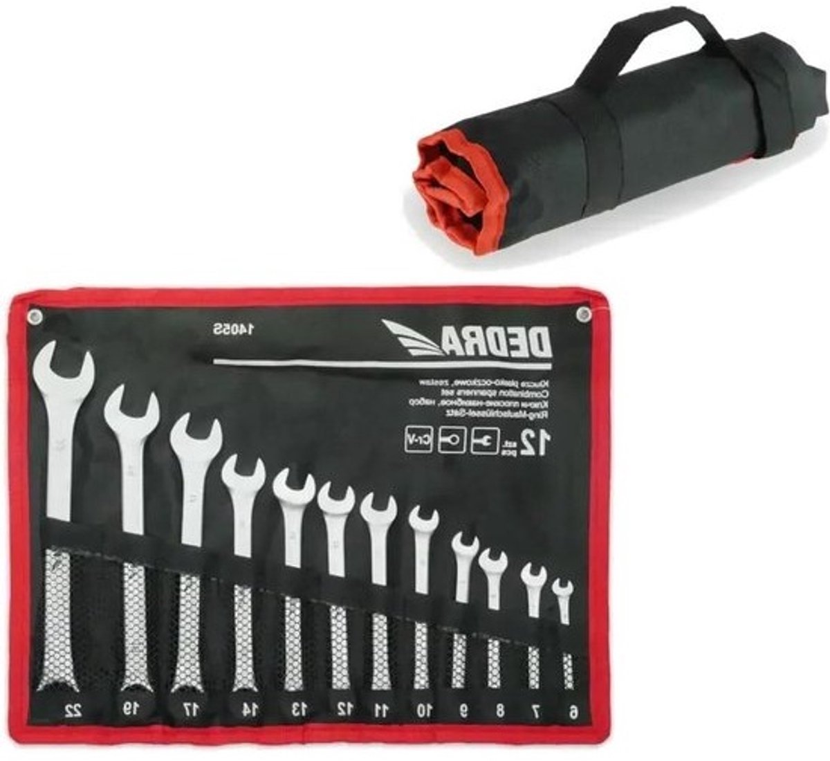 Platte Steeksleutels - Combinatiesleutels Set - Klus Werk - SUPER DRIVE Technologie - 6-22 mm - Mat