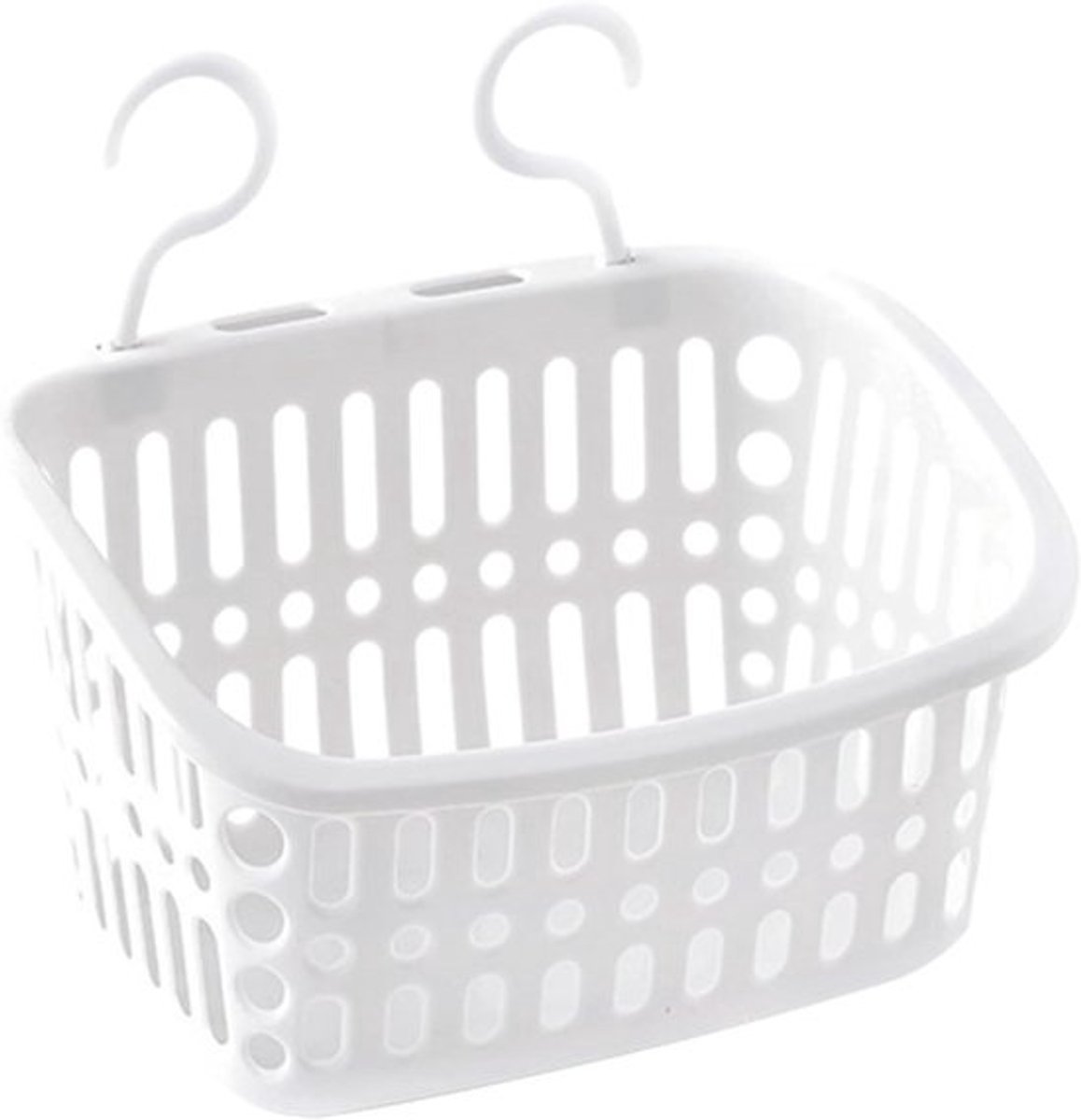 Opbergmand Zwembad - Speelgoedhouder Bekerhouder - Zwembad Organiseren - UV-bestendig PP Materiaal - 15.2 x 22.1 x 15.2 cm - Wit