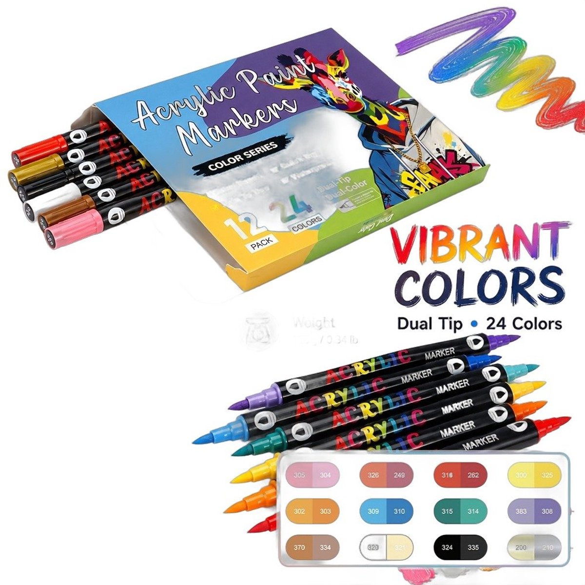 Currero Aquamarkers - Twinmarkers - Brushpennen - Stiften - Markeerstiften Op Waterbasis - Dual Tip - Tekenen En Kleuren - 12 Stuks - Art Marker Pen - Mix
