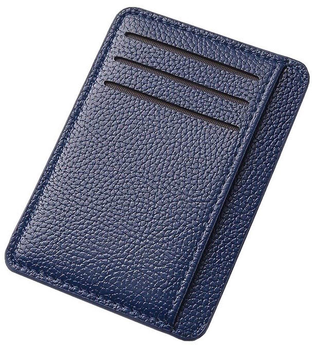 Currero Portomonee - Portemonnee Dames & Heren - RFID Anti Skim - Pasjeshouder - Klein Model - Met Rits - Kunstleer - Blauw