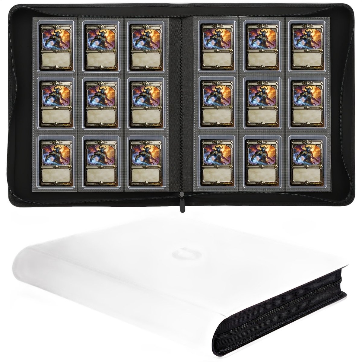 Currero Toploader Binder - Verzamelmap Kaarten - Geschikt voor Pokemon - 4 Pocket - 9 Pocket - 12 Pocket - Trading Card Map - Toploadermap - Roze Kleur - 288 Kaarten