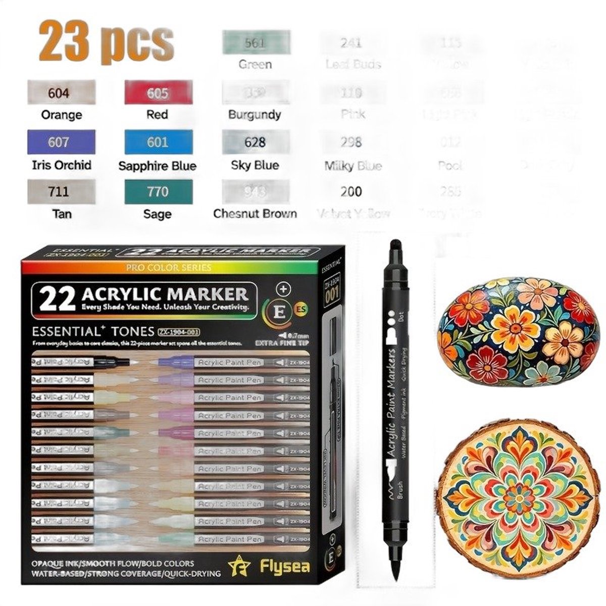 Currero Aquamarkers - Twinmarkers - Brushpennen - Stiften - Markeerstiften Op Waterbasis - Dual Tip - Tekenen En Kleuren - 23-delig Essentials