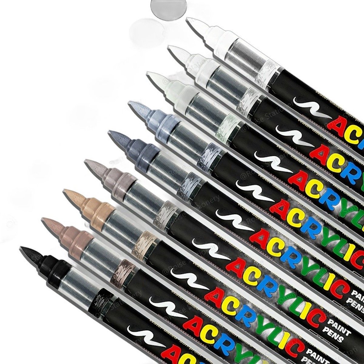 Currero Aquamarkers - Twinmarkers - Brushpennen - Stiften - Markeerstiften Op Waterbasis - Dual Tip - Tekenen En Kleuren - 9-Delig Grijs
