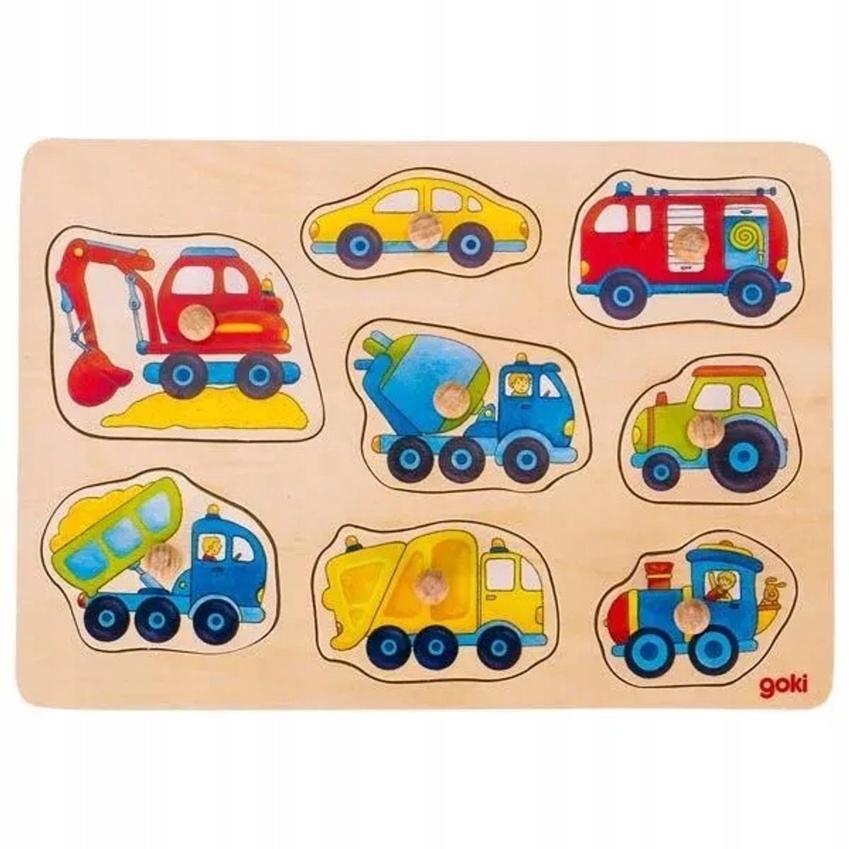 Goki Houten Puzzel Vervoermiddelen 8 Stukjes