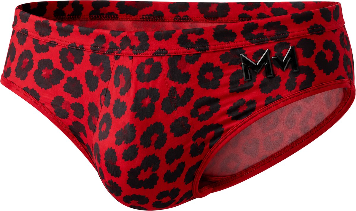 MODUS VIVENDI Leopard Mesh Brief Red - MAAT L - Heren Ondergoed - Slip voor Man - Mannen Brief