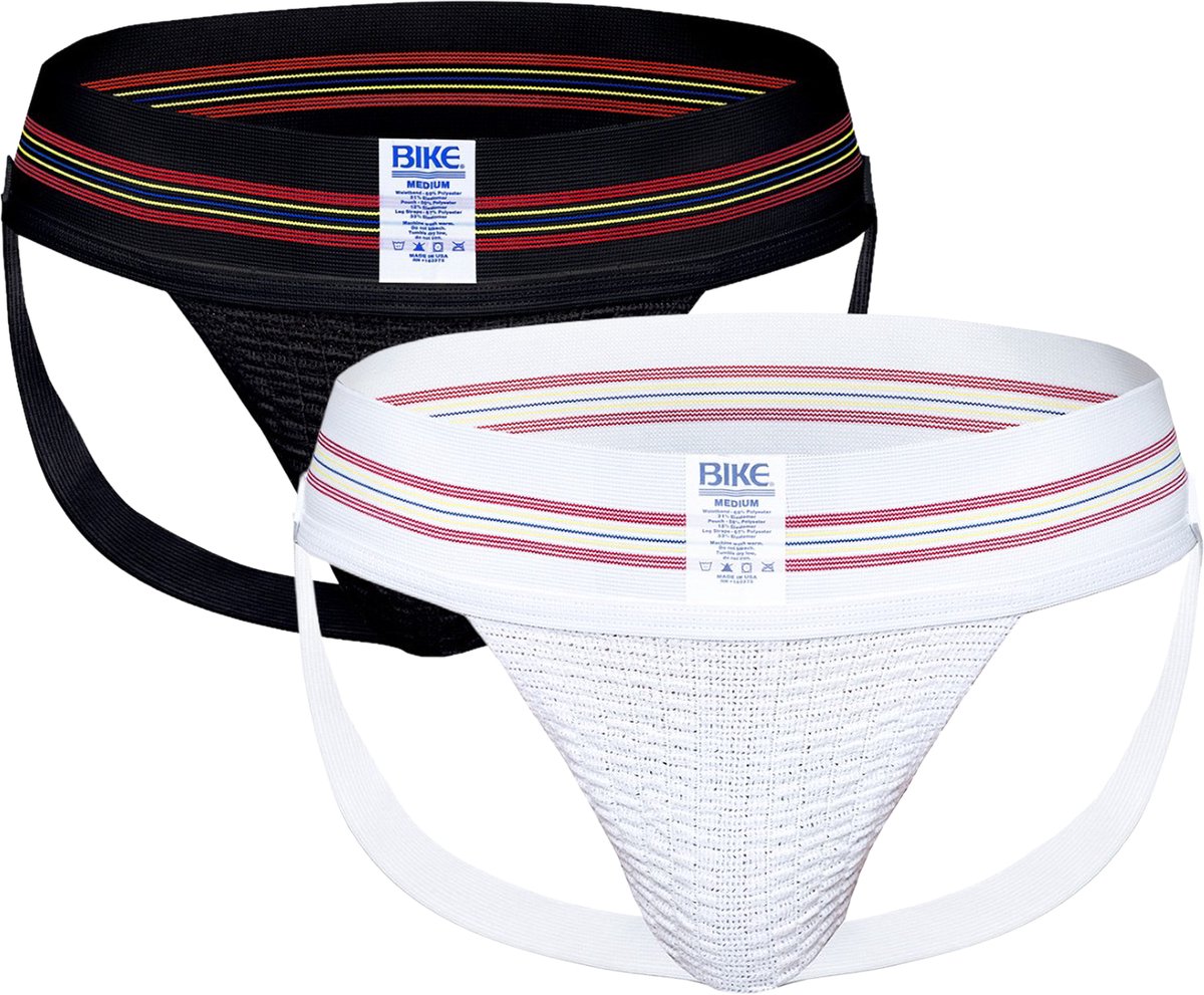 BIKE Original #10 Jockstrap Multipack 1x Black + 1x White - MAAT L - Heren Ondergoed - Jockstrap voor Man - Mannen Jock