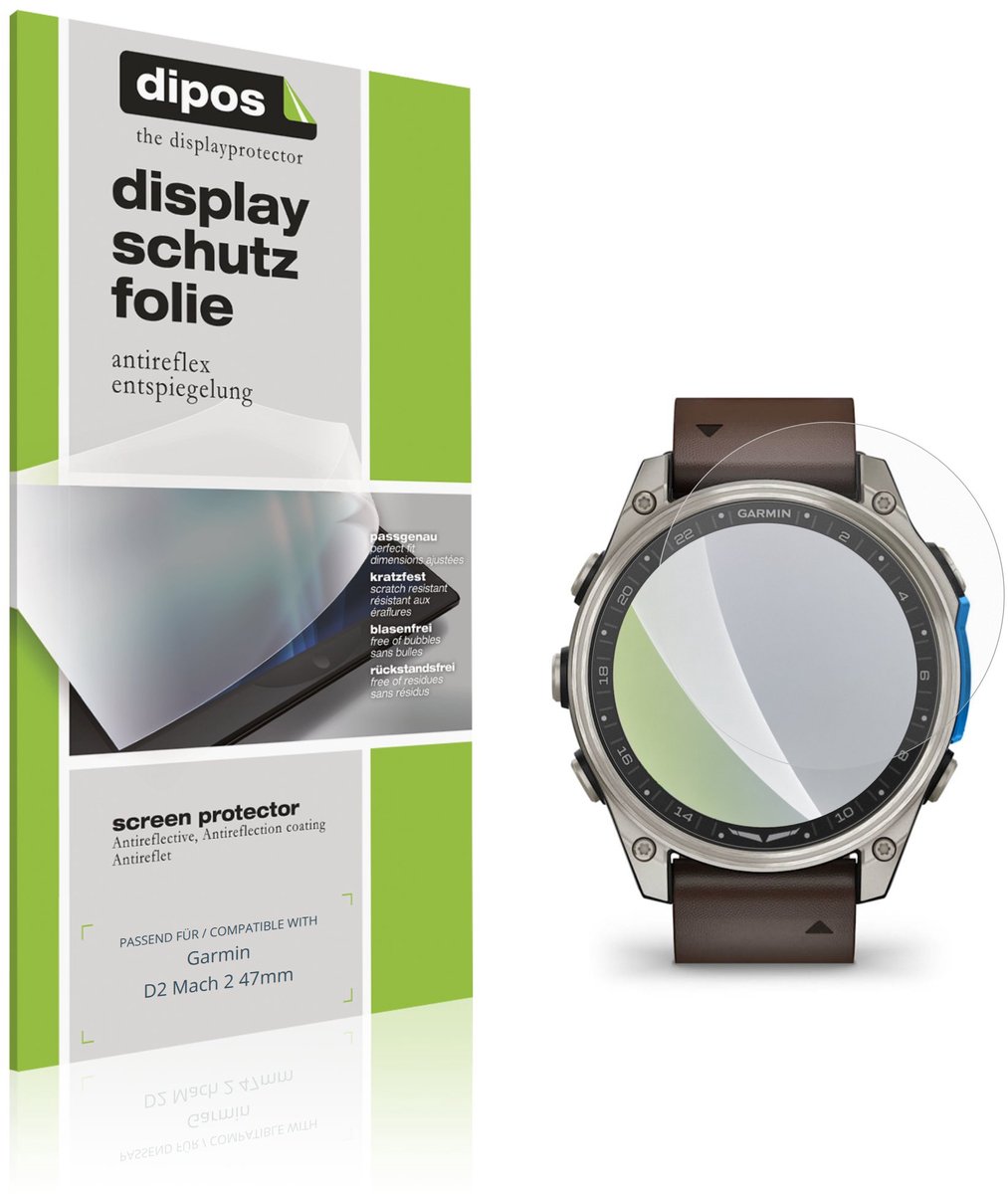 dipos – 6x Matte Beschermfolie geschikt voor Garmin D2 Mach 2 47mm | Krasbestendige & antireflecterende Screenprotector Ultra-Thin