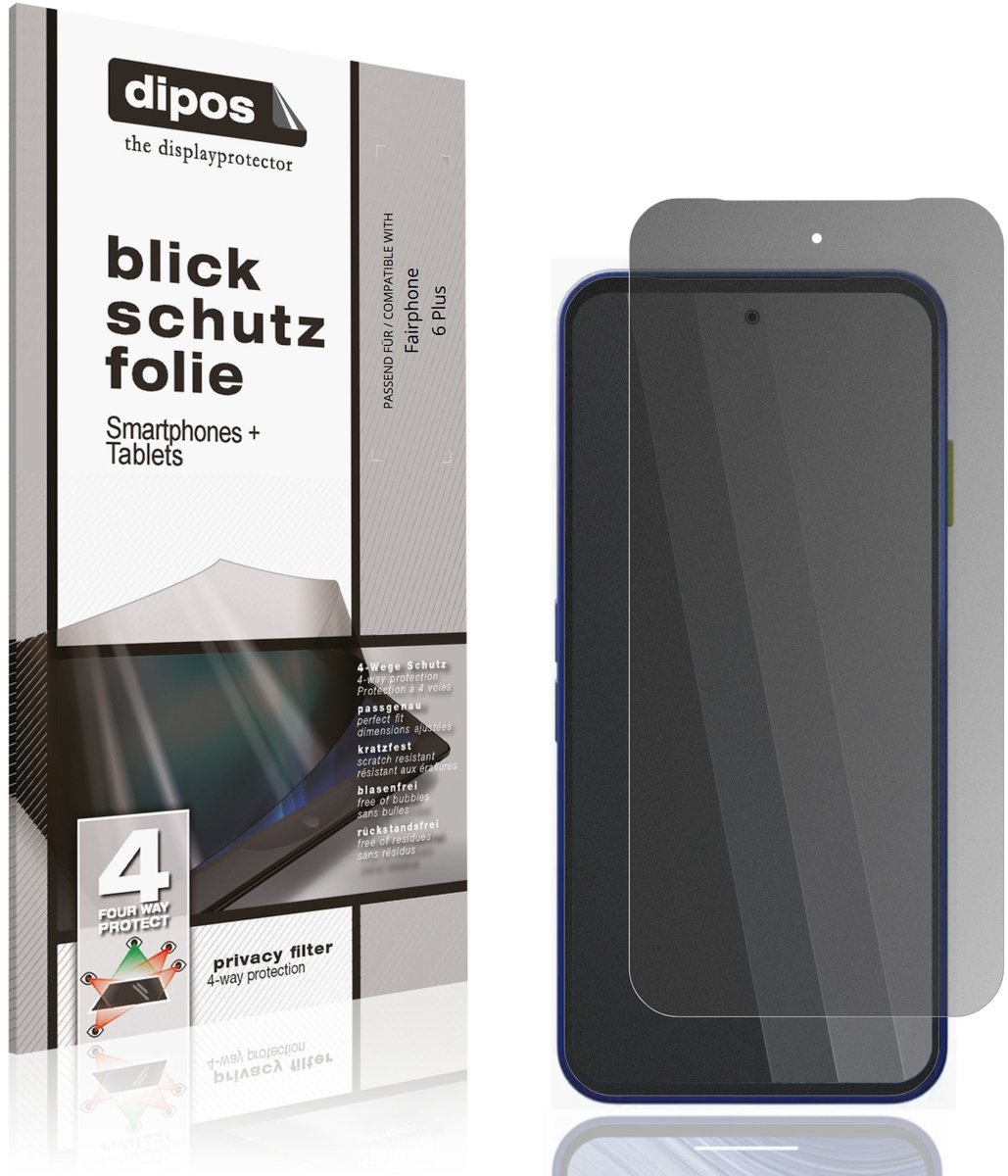 dipos – Matte Privacy Screenprotector geschikt voor Fairphone 6 Plus | Anti-Spy Beschermfolie