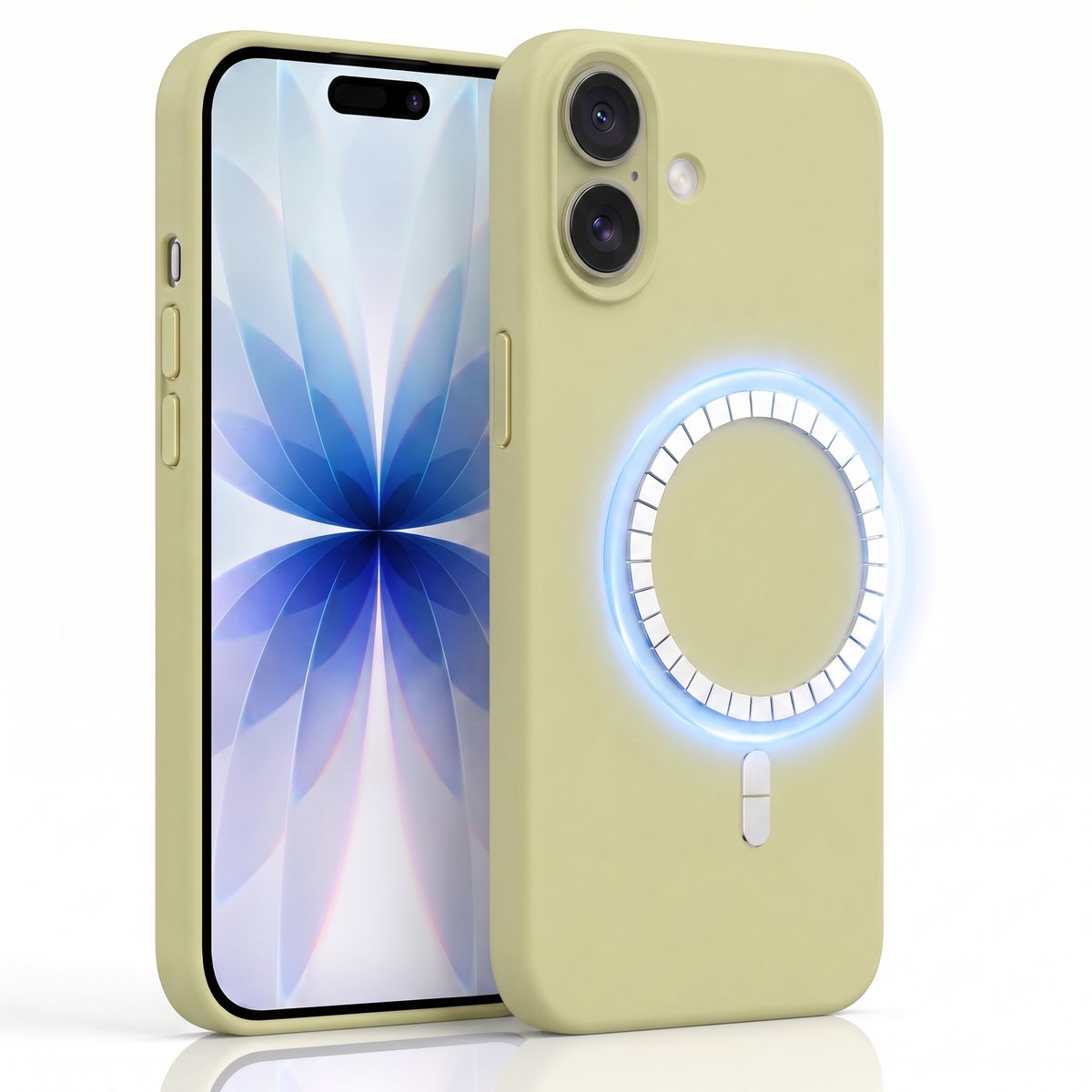 Hoesje geschikt voor Apple iPhone 17 - Hoesje geschikt voor Magsafe - Draadloos opladen - Gehard Glas - Salie Groen
