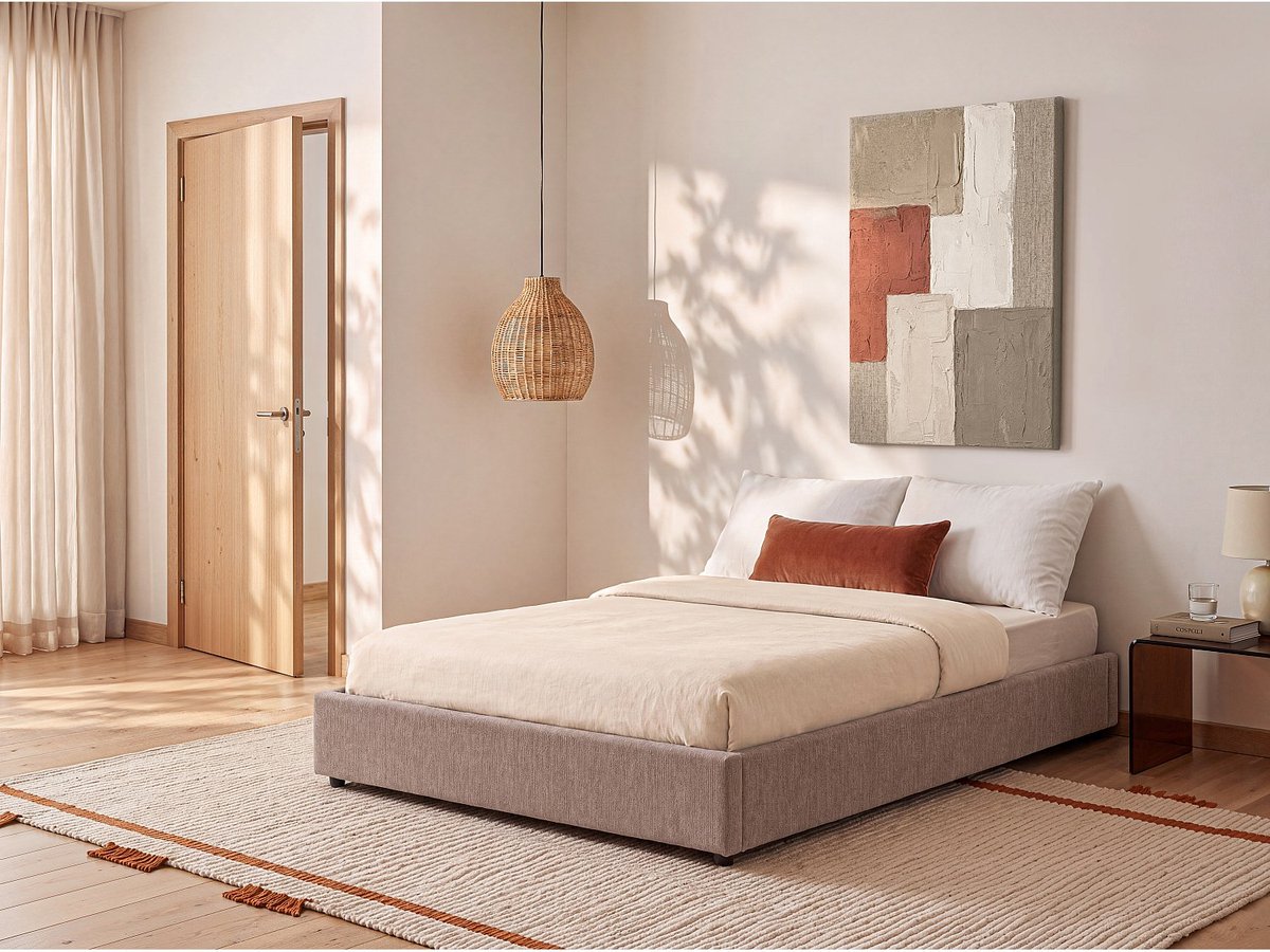 Vente-unique Bedbodem met opbergruimte 160 x 200 cm in chenillestof - Taupe - van YSMÉE FIRMEO