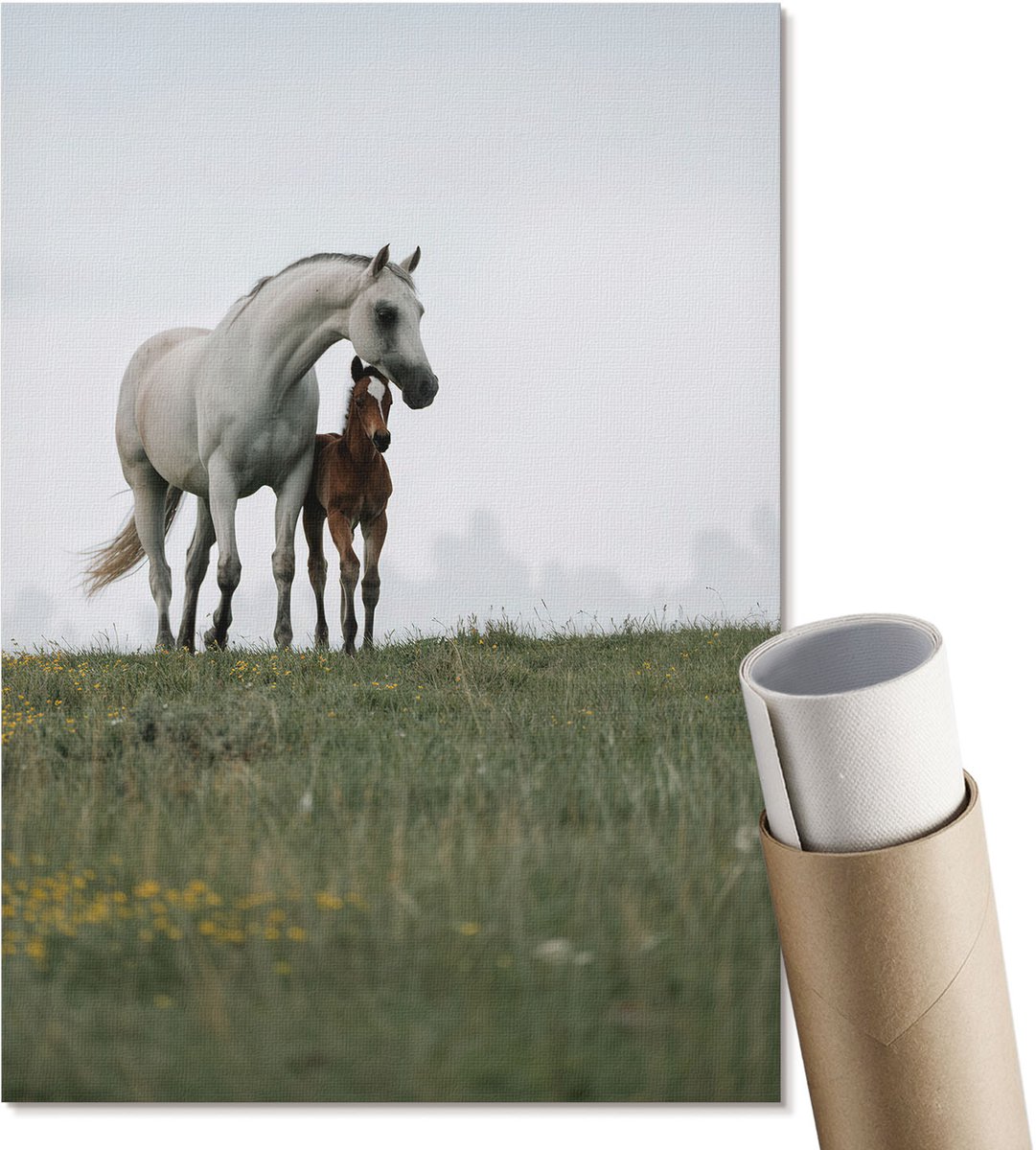 Coloray Polycanvas Wandposter - Sensuele Elegantie, Zwart-wit - A3 - Zwart Poster - Rechthoek - Interieurdecoratie - Kantoor - Klassiek