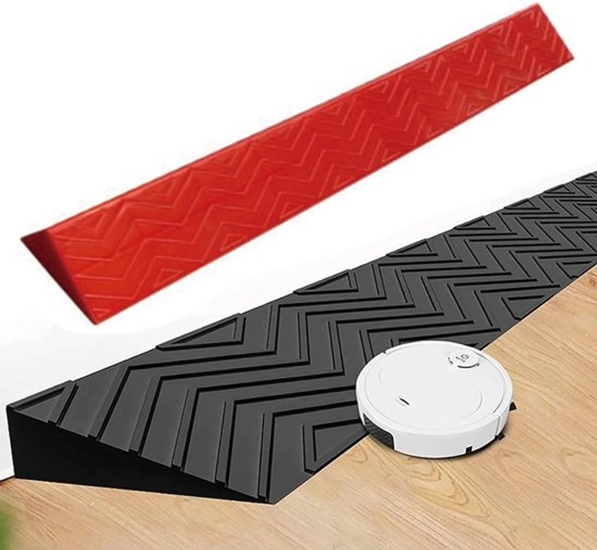 Drempelhulp Oprit - Stoeprandhelling Rolstoel - Obstakels Overbruggen - Antislip Oppervlak - 100x12x5.5cm - Rood