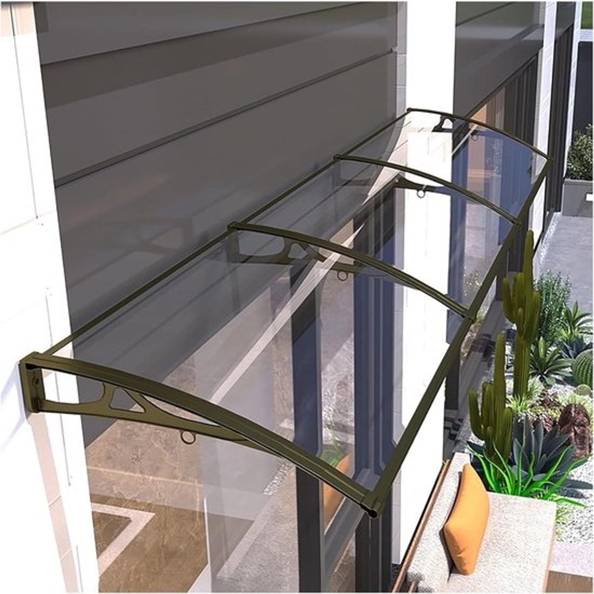 Deurluifel - Terrasoverkapping Raamluifel - Bescherming Buiten - UV-bestendig Waterdicht - 60x100cm - Zwart