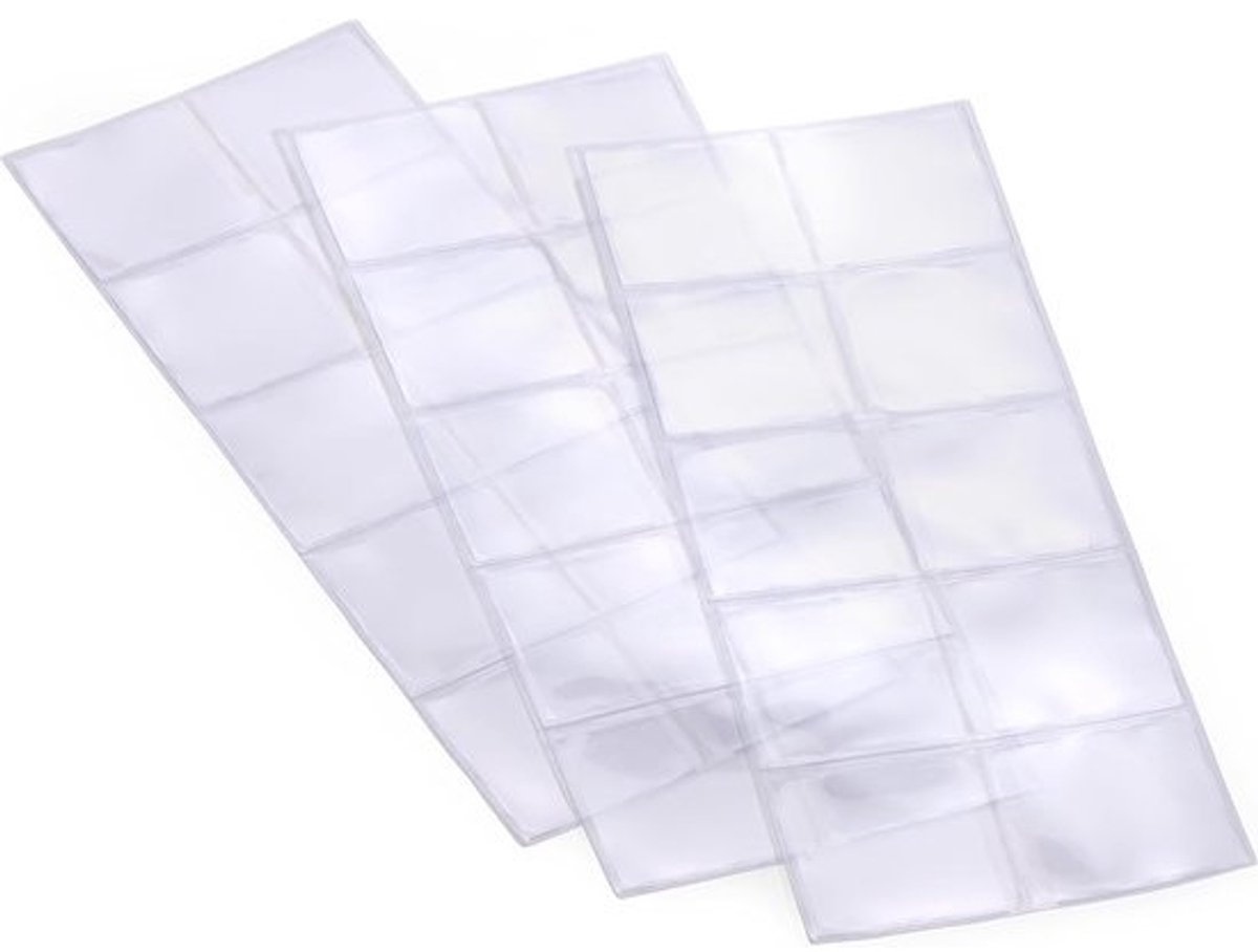 Munt Bewaarhoesjes - Verzamelhoesjes - Munten Presentatie - Inclusief Beschrijfbare Kaarten - 52 x 103 mm - Transparant