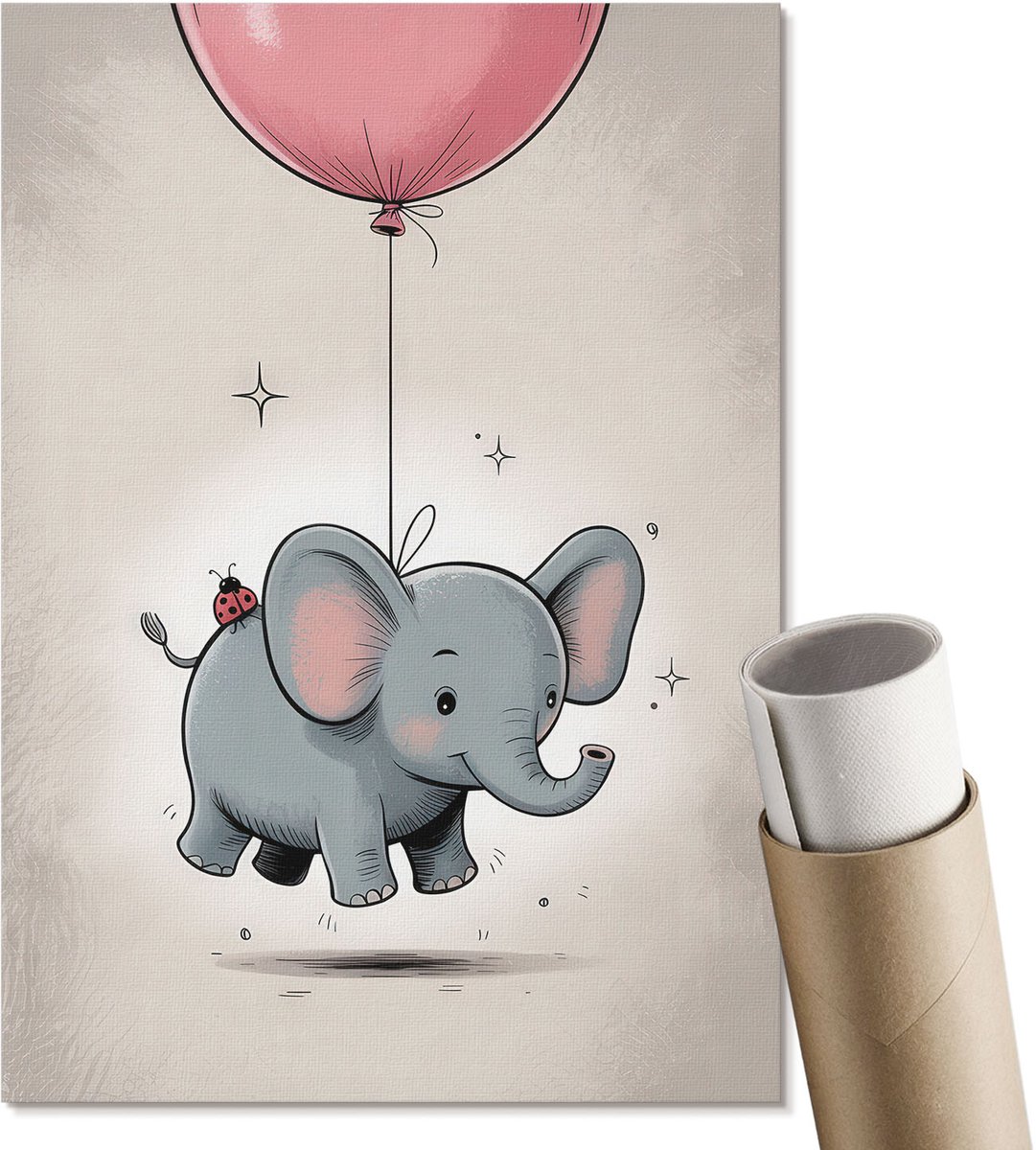 Coloray Polycanvas Poster - Twee Palmbomen, Turkoois - A3 - Zwart-wit Kunst - Rechthoek - Kunstposter - Slaapkamer - Industrieel