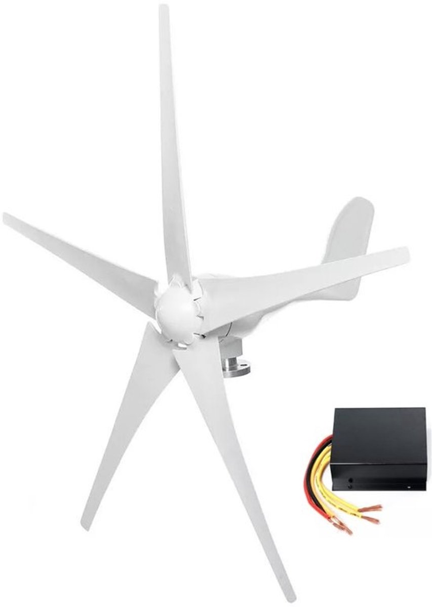 Horizontale Windturbine - Windgenerator Molen - Stroomaanvulling Thuis - 5 Vleugels Nylonvezel - 1.19m Wiel Diameter