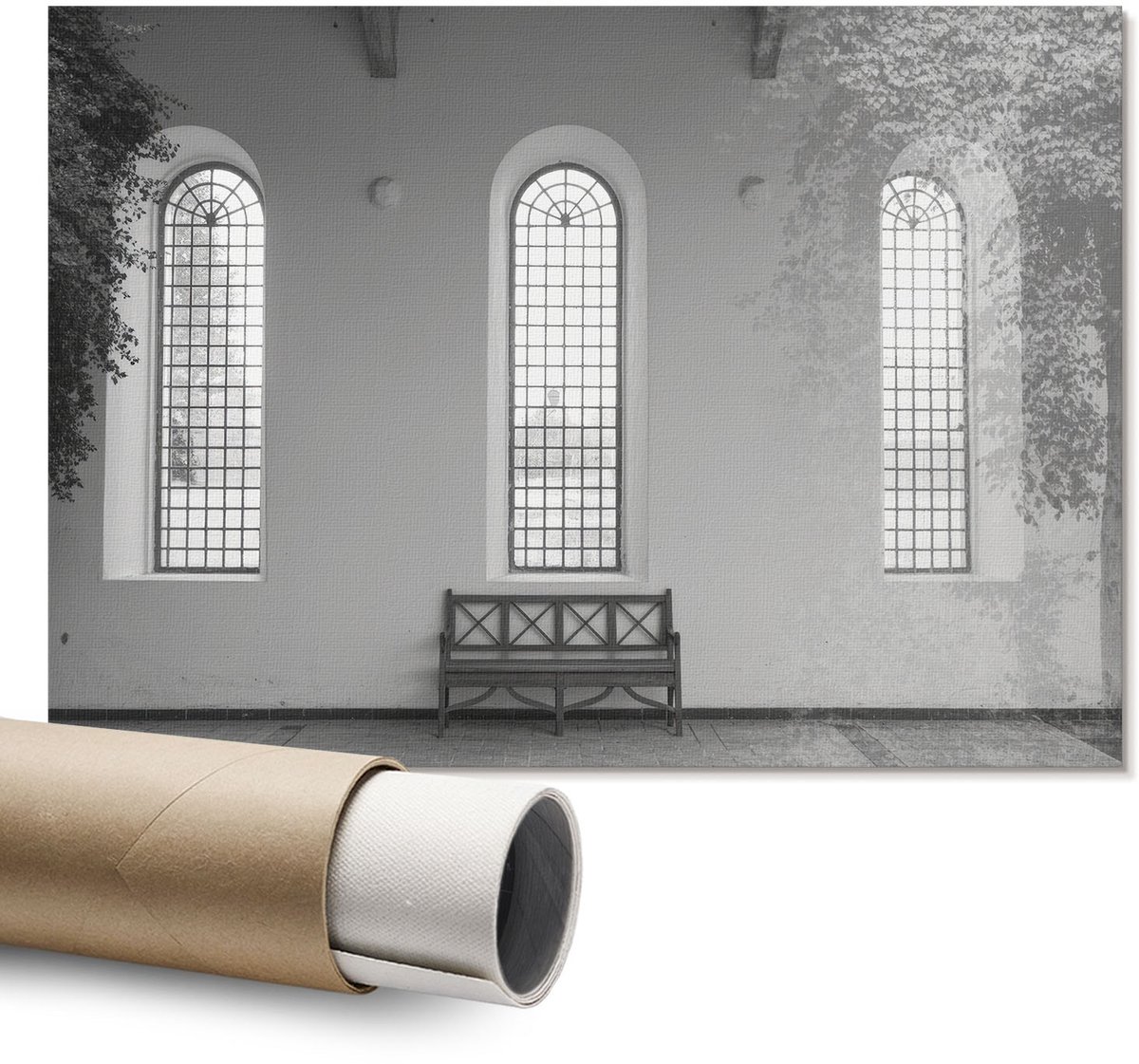 Coloray Polycanvas Wandposter - Lang Geleden, Poster - A1 - Rood Motief - Rechthoek - Wandkunstwerk - Slaapkamer - Retro