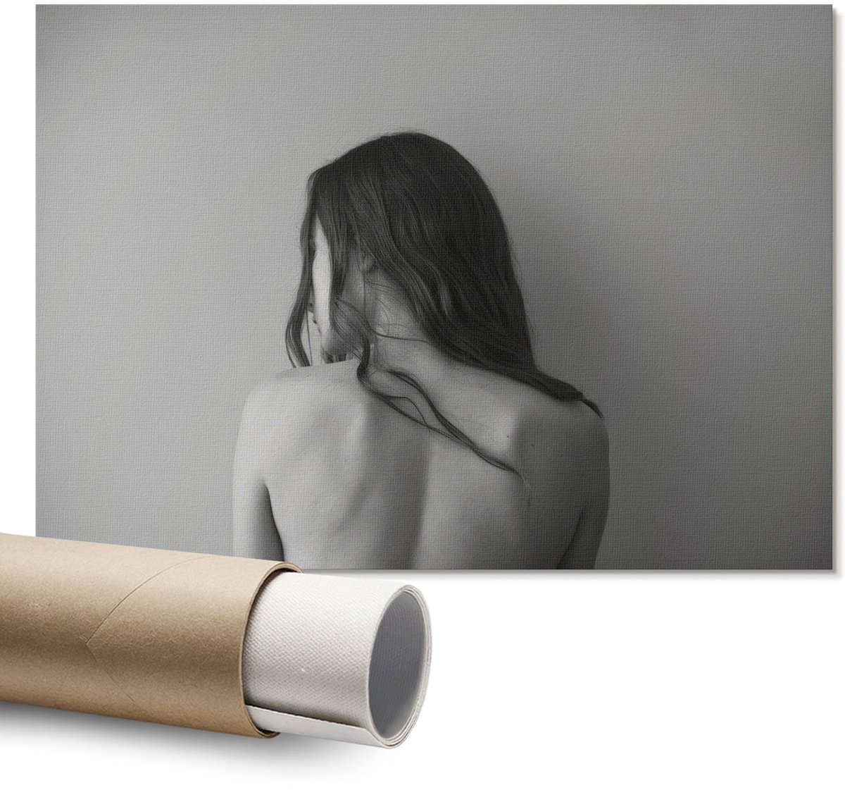 Coloray Polycanvas Wandposter - Landschap Met Trappen, Tekening - A1 - Bruin Wandposter - Rechthoek - Canvasposter - Woonkamer - Klassiek